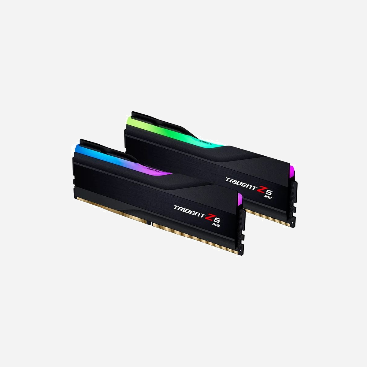 G.Skill Trident Z5 RGB 48GB (2x24GB) DDR5 8000MHz CL40 DIMM 288-pin, XMP 3.0, Dual Channel, Radiateur avec Rétroéclairage Rouge/Vert/Bleu - G.Skill Trident Z5 RGB F5-8000J4048F24GX2-TZ5RK. composant pour: PC/serveur, Mémoire interne: 48 Go, Disposition de la mémoire (modules x dimensions): 2 x 24 Go, Type de mémoire interne: DDR5, Fréquence de la mémoire: 8000 MHz, Support de mémoire: 288-pin DIMM, Latence CAS: 40