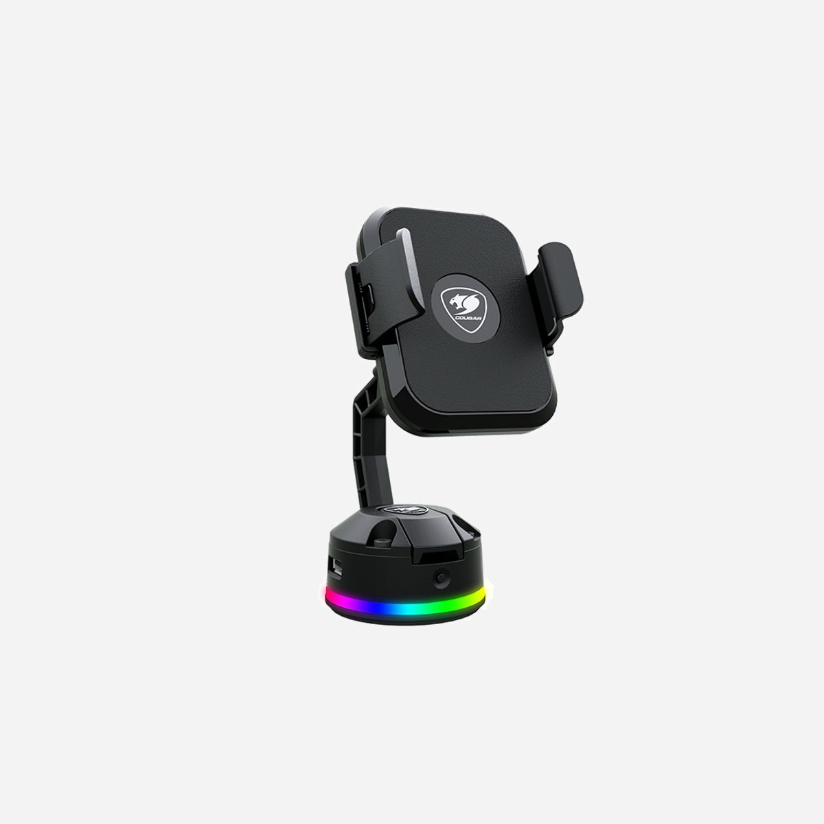 COUGAR Gaming BUNKER M RGB - Support Mobile/Smartphone Passif Noir - Ventouse, USB, Charge Rapide & Sans Fil, LED RGB, 120x70x145mm - COUGAR Gaming BUNKER M RGB. Type d'appareil mobile: Mobile/smartphone, Type: Support passif, Usage adapté: Intérieure, Couleur du produit: Noir