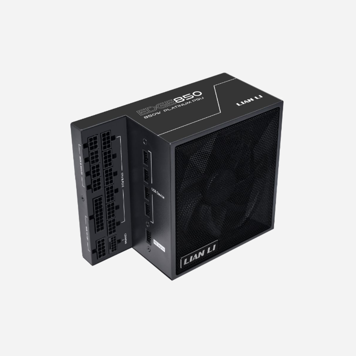 Lian Li EG1000-BLACK Alimentation 1000W SFX 80 PLUS Gold, ATX, PFC Actif, Connecteur 20-pin ATX, Câbles modulaires, OCP/OPP/UVP/OVP/OTP/SCP - Lian Li EG1000. Puissance totale: 1000 W, Tension d'entrée AC: 100 - 240 V, Puissance combinée (+3,3 V): 100 W. Connecteur de la carte mère: 20-pin ATX, Longueur de câble d'alimentation de carte-mère: 30 cm, Longueur du câble d'alimentation SATA: 120 mm. Utilité: PC, Facteur de forme de l'unité d'alimentation: SFX, Certification 80 PLUS: 80 PLUS Gold. Couleur du produit: Noir. Câbles inclus: UC, PCIe, Peripheral (Molex), SATA