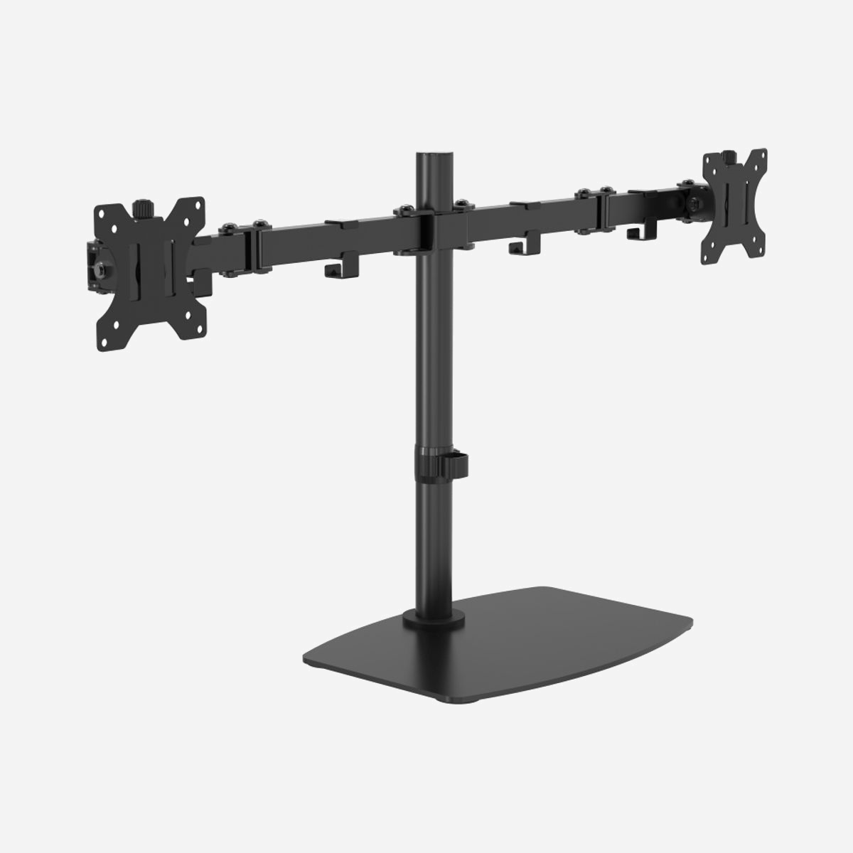 Support Bureau Double Écran Vision VFM-DSDB 13"-32" (33-81.3cm) VESA 75/100mm, Charge Max. 8kg/écran, Inclinaison -45/+45°, Pivot 180°, Acier Noir - Vision VFM-DSDB. Capacité de charge maximale: 16 kg, Taille minimale de l'écran: 33 cm (13"), Taille maximale de l’écran: 81,3 cm (32"), Compatibilité interface de montage (min): 75 x 75 mm, Compatibilité interface de montage (max): 100 x 100 mm. Réglage de la hauteur, Angle d'inclinaison: -45 - 45°. Couleur du produit: Noir