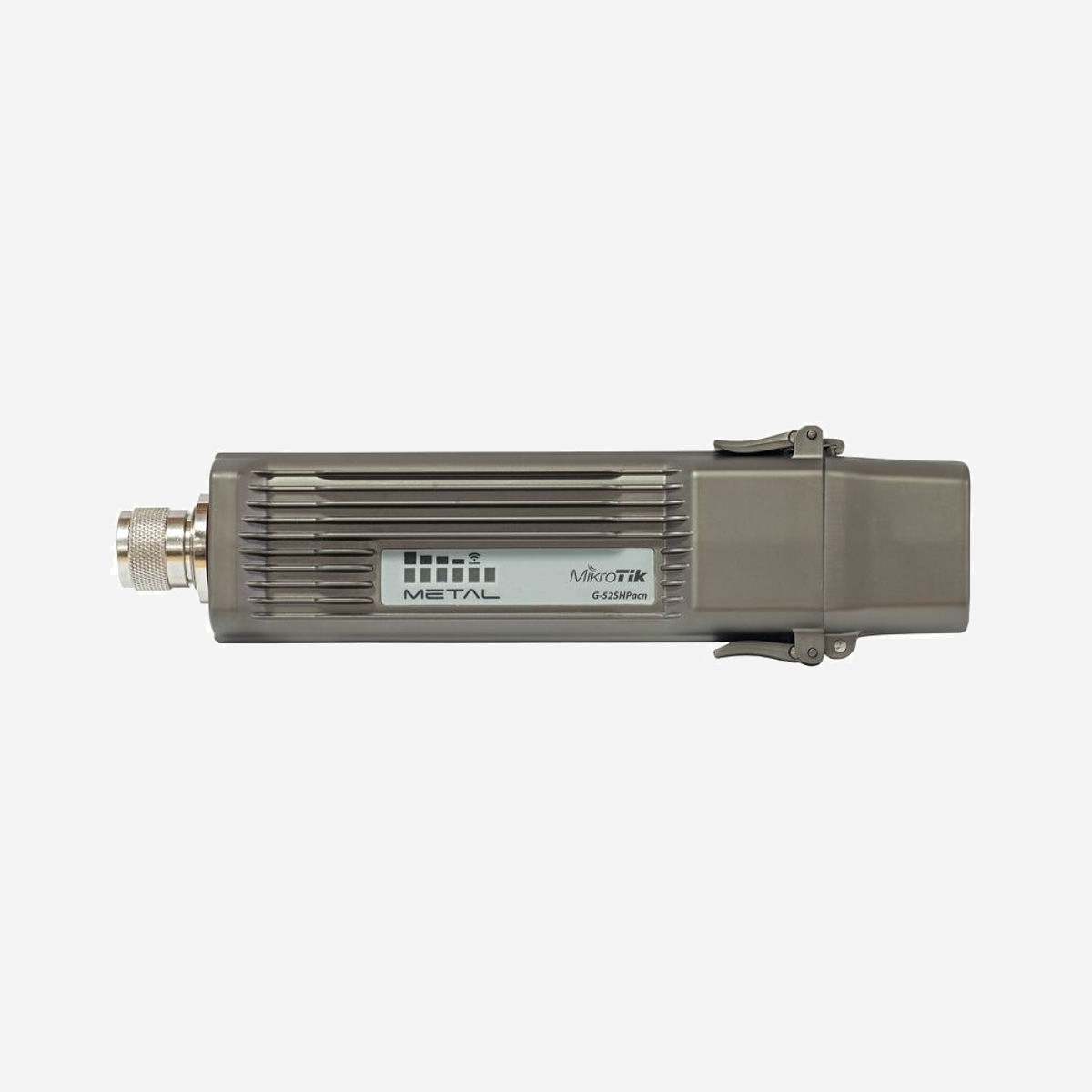 Mikrotik Metal 52 ac (RBMETALG-52SHPACN) Radio 2.4/5GHz 54Mbit/s Ethernet Gigabit PoE Antenne 8dBi RouterOS, Température -40°C à +70°C - Mikrotik Metal 52 ac. 2,4 GHz, 5 GHz, Débit de transfert des données maximum: 54 Mbit/s, LAN Ethernet : taux de transfert des données: 10,100,1000 Mbit/s. Connexion Ethernet, supportant l'alimentation via ce port (PoE). Couleur du produit: Métallique. Consommation (max): 11 W