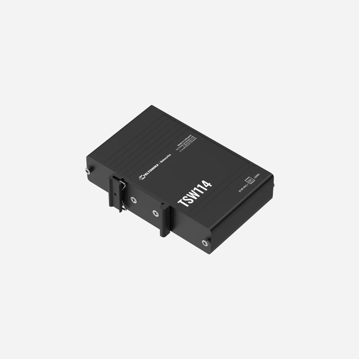 Teltonika TSW114000000 Switch Non-Géré 5 ports Gigabit Ethernet RJ-45, MAC 2000 entrées, IEEE 802.3, Boîtier Aluminium IP30, Montage Mural/Rail DIN - Teltonika TSW114000000. Type de commutateur: Non-géré. Type de port Ethernet RJ-45 de commutation de base: Gigabit Ethernet (10/100/1000), Quantité de ports Ethernet RJ-45 de commutation de base: 5. Répertoire MAC: 2000 entrées. Standards réseau: IEEE 802.3, IEEE 802.3az, IEEE 802.3u. Montage mural