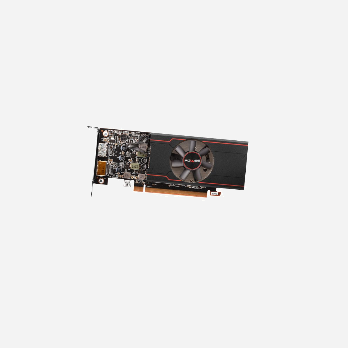 Sapphire Radeon RX 6400 4Go GDDR6, Horloge Boost 2321MHz, 768 SP, PCIe 4.0, 1xHDMI, 1xDisplayPort, Refroidissement Actif, 11315-01-20G - Sapphire PULSE 11315-01-20G. Processeur graphique famille: AMD, Processeur graphique: Radeon RX 6400. Mémoire carte graphique distincte: 4 Go, Type de mémoire de l'adaptateur graphique: GDDR6, Mémoire Bus: 64 bit. Résolution maximale: 7680 x 4320 pixels. Version DirectX: 12.0. Type d'interface: PCI Express 4.0. Type de refroidissement: Actif