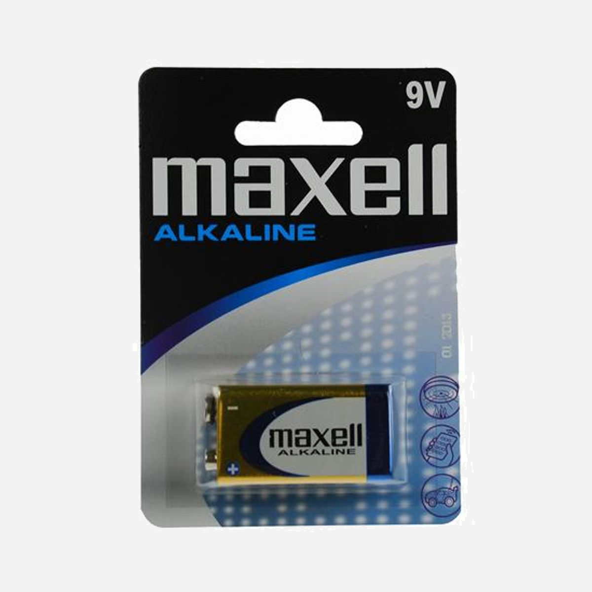 Batterie Maxell Alcaline 9V Usage Unique - Format Prismatique Rectangle, 1.5V, Conditionnement Blister (17x120x83mm), Poids 44.3g, Référence 150259 - Maxell Alkaline. Type de batterie: Batterie à usage unique, Taille(s) de la batterie: 9V, Technologie batterie: Alcaline. Largeur du colis: 17 mm, Profondeur du colis: 120 mm, Hauteur du colis: 83 mm. Facteur de forme de la batterie: Prismatique, Forme: Rectangle