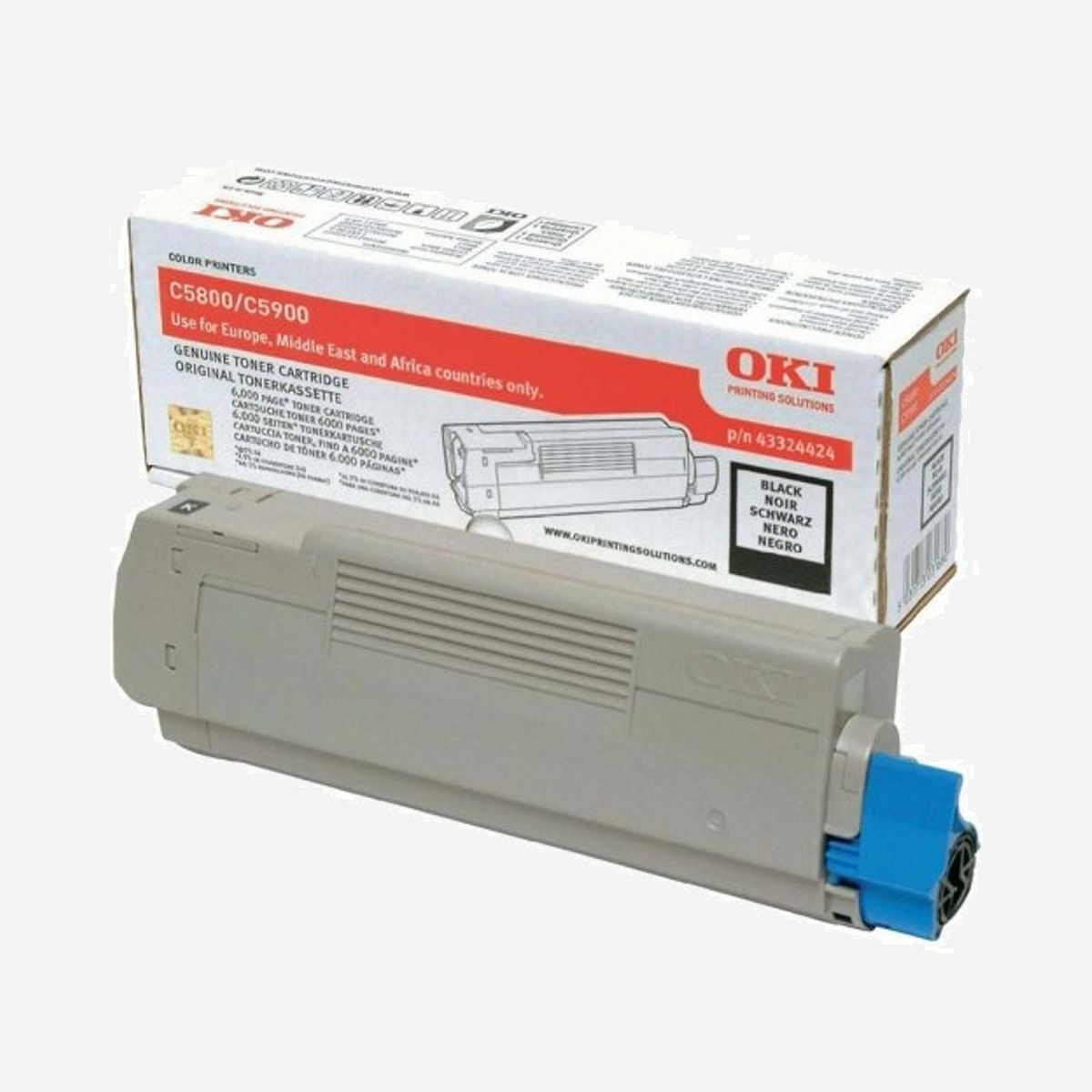 Cartouche Toner Noir Original OKI 43324424 - 6000 pages - Imprimantes Laser OKI C5800, C5900, C5550MFP - Technologie d'impression Laser - Nouveau toner haute définition<br><br>- Un tambour et un toner pour chaque couleur<br>- Spécialement conçus pour être utilisé avec les imprimantes couleur OKI Printing Solutions<br>- Adaptés aux vitesses élevés et à la technologie monopasse<br><br>Les consommables OKI Printing Solutions sont conçus pour être parfaitement compatibles avec les produits OKI Printing Solutions. Ils garantissent leur meilleur niveau de performances et leur pérennité.<br><br>Cartouches de toner, tambours, papiers, informations sur les consommables, programme de récupération des toners usagés et recyclage ...<br><br>Sélectionnez votre produit dans la liste déroulante pour trouver les consommables originaux OKI, cartouches de toner, tambours d'image et papiers, dont vous avez besoin.