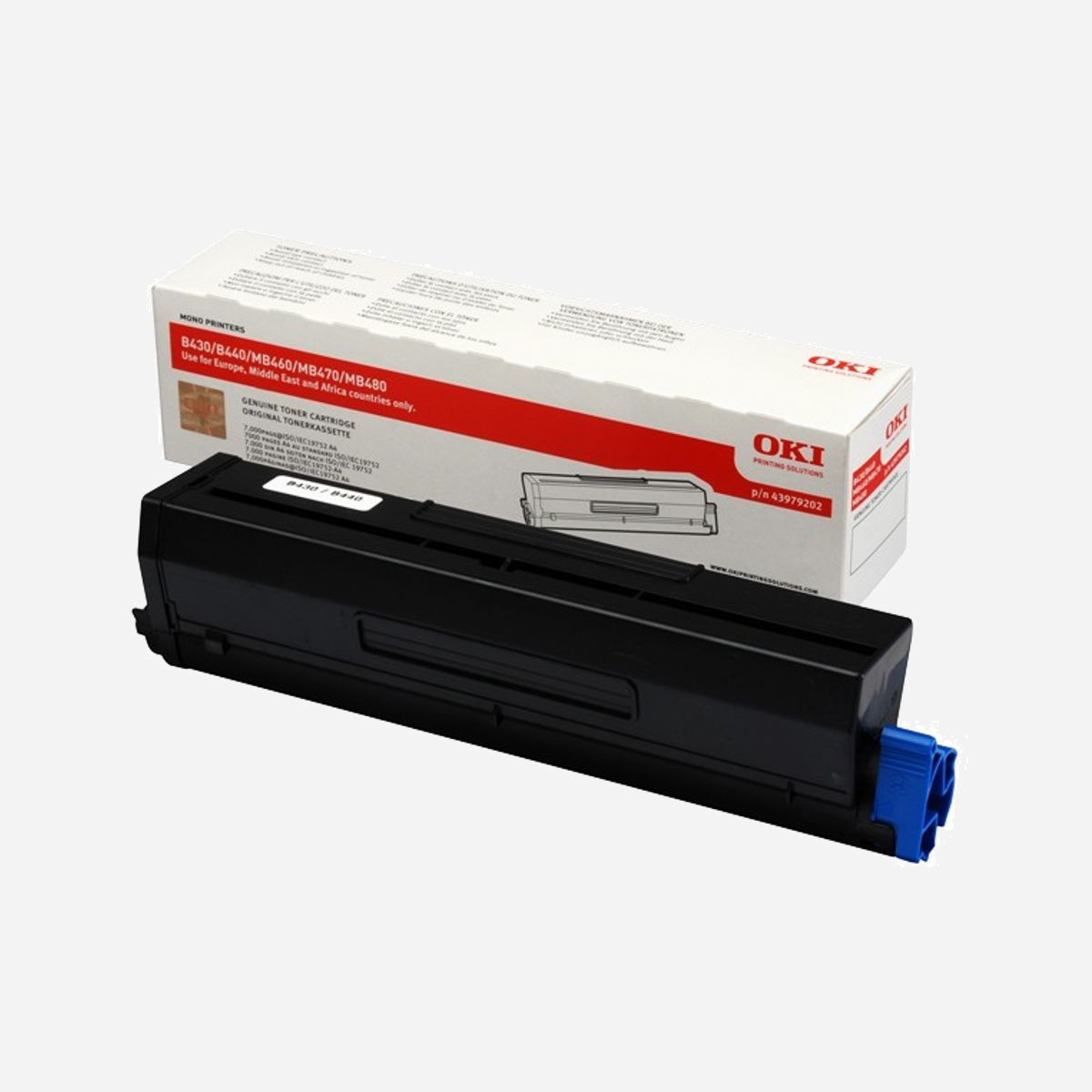 OKI 43979202 Cartouche Toner Noir Original 7000 pages A4 (ISO/IEC 19752) pour B430d, B430dn, B440dn, MB460, MB470, MB480 - 1 pièce - 7 000 pages A4 selon la norme ISO/IEC 19752