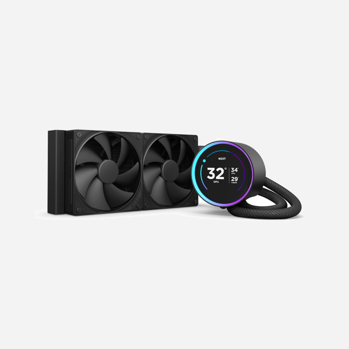 NZXT Kraken Elite 240 Refroidisseur liquide All-in-One CPU, radiateur 281x120mm, 2x 120mm FDB 500-2000 RPM, 73.47 CFM, 4.5 mmH2O, Socket Intel/AMD - NZXT Kraken Elite 240. Type: Refroidisseur de liquide tout-en-un, Diamètre du ventilateur: 12 cm, Pression d'air maximale: 4,5 mmH2O. Couleur du produit: Noir