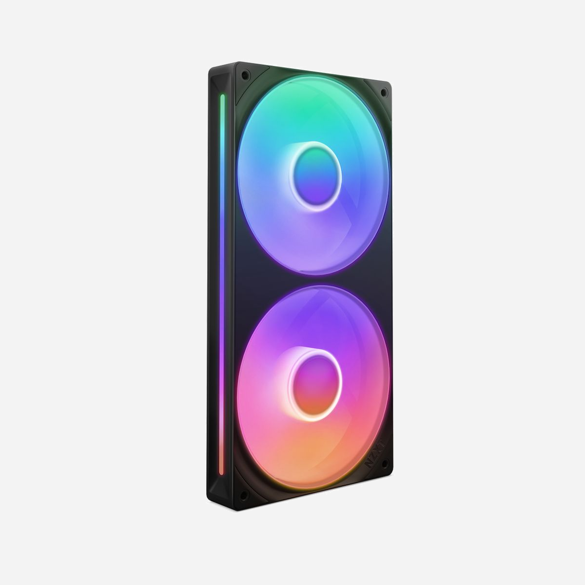 NZXT RF-U24HF-B1 Ventilateur Boitier PC 120x240mm Noir, 500-2400 RPM, 75.12 CFM, 30dB, Roulement FDB, 8 LED Multi, Connecteur 8-pin - NZXT RF-U24HF-B1. Type: Ventilateur, Vitesse de rotation (min): 500 tr/min, Vitesse de rotation (max): 2400 tr/min, Pression d'air maximale: 3,3 mmH2O, Type de roulement: Palier à dynamique des fluides (FDB). Largeur: 120 mm, Profondeur: 26 mm, Hauteur: 240 mm. Couleur du produit: Noir