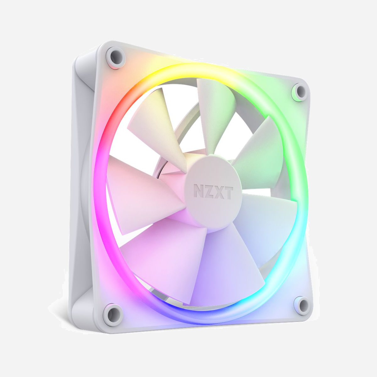 NZXT F120 RGB Triple Pack - Ventilateur 120mm Boitier PC - 500-1800 RPM - 17.2-27.5 dBA - 13.94-50.18 CFM - Roulement FDB - Blanc - 3 Unités - NZXT F120 RGB Triple Pack. Type: Ventilateur, Diamètre du ventilateur: 12 cm, Vitesse de rotation (min): 500 tr/min, Vitesse de rotation (max): 1800 tr/min, Pression d'air minimum: 0,75 mmH2O, Pression d'air maximale: 2,7 mmH2O, Type de roulement: Palier à dynamique des fluides (FDB). Couleur du produit: Blanc