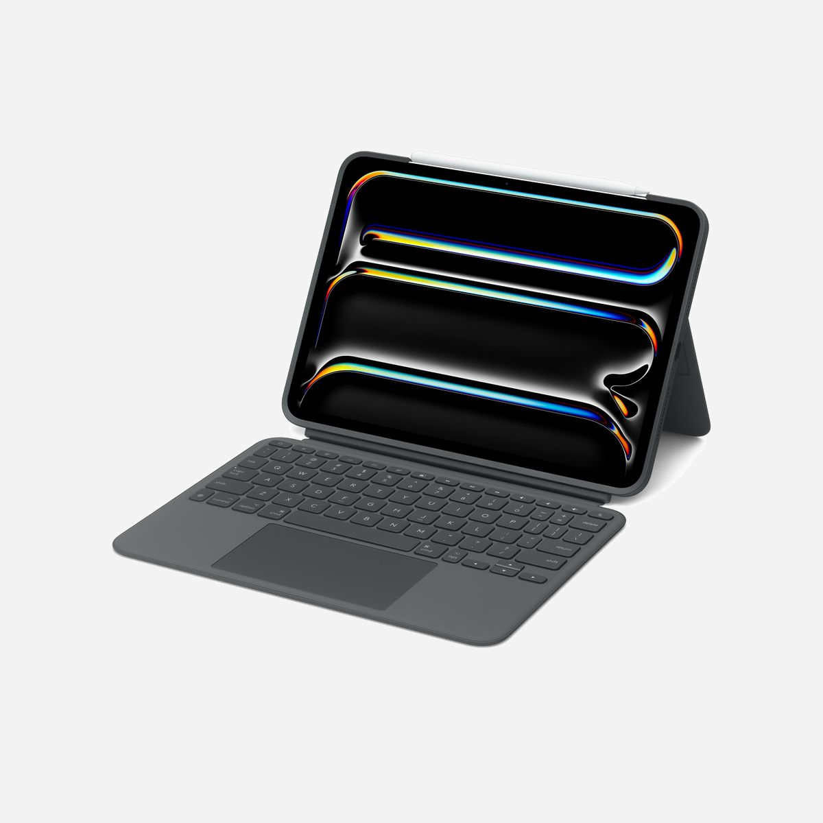 Apple HRH42F/A Clavier Étui Combo Touch QWERTY Anglais Noir avec Trackpad pour iPad Pro 11" (M4), Rétroéclairage, Commutateur Ciseaux, 474g - L’étui clavier Combo Touch de Logitech permet de gagner en polyvalence. Tapez, dessinez, visionnez, lisez et faites toute sorte d’activités tout en protégeant votre iPad Pro des éraflures et des rayures grâce à une coque parfaitement adaptée. Un support réglable et un clavier complet amovible permettent différents types d’usage.<br><br>Son grand trackpad entièrement cliquable offre une expérience de suivi intuitive et prend en charge tous les gestes Multi-Touch que vous connaissez et appréciez tels que balayer, pincer, toucher deux fois et bien plus encore. Il s’agit du plus fin des modèles Combo Touch à ce jour. Il se glisse dans votre sac sans l’alourdir, et booste votre productivité où que vous soyez.<br><br>L’étui clavier Combo Touch n’est pas conçu pour être utilisé avec un iPad Pro 11 pouces (M4) avec verre nano-texturé.