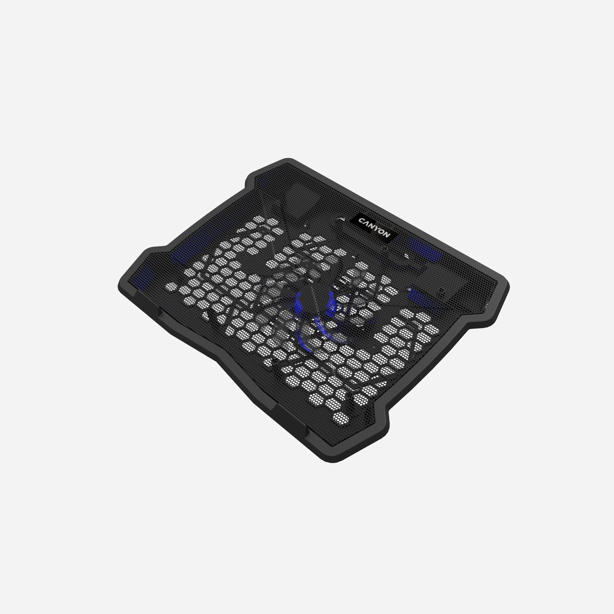 Canyon CNE-HNS02 - Support Refroidisseur pour Portable 15.6" - 1 Ventilateur 1200 RPM - USB 2.0 - 340x265x30 mm - Noir - Niveau Sonore 26dB - Canyon NS-02. Taille maximale de l’écran: 39,6 cm (15.6"), Nombre de ventilateurs intégrés: 1 pièce(s), Vitesse de rotation (max): 1200 tr/min. Couleur du produit: Noir. Interface de l'hôte: USB. Consommation (max): 3 W. Largeur: 340 mm, Profondeur: 265 mm, Hauteur: 30 mm