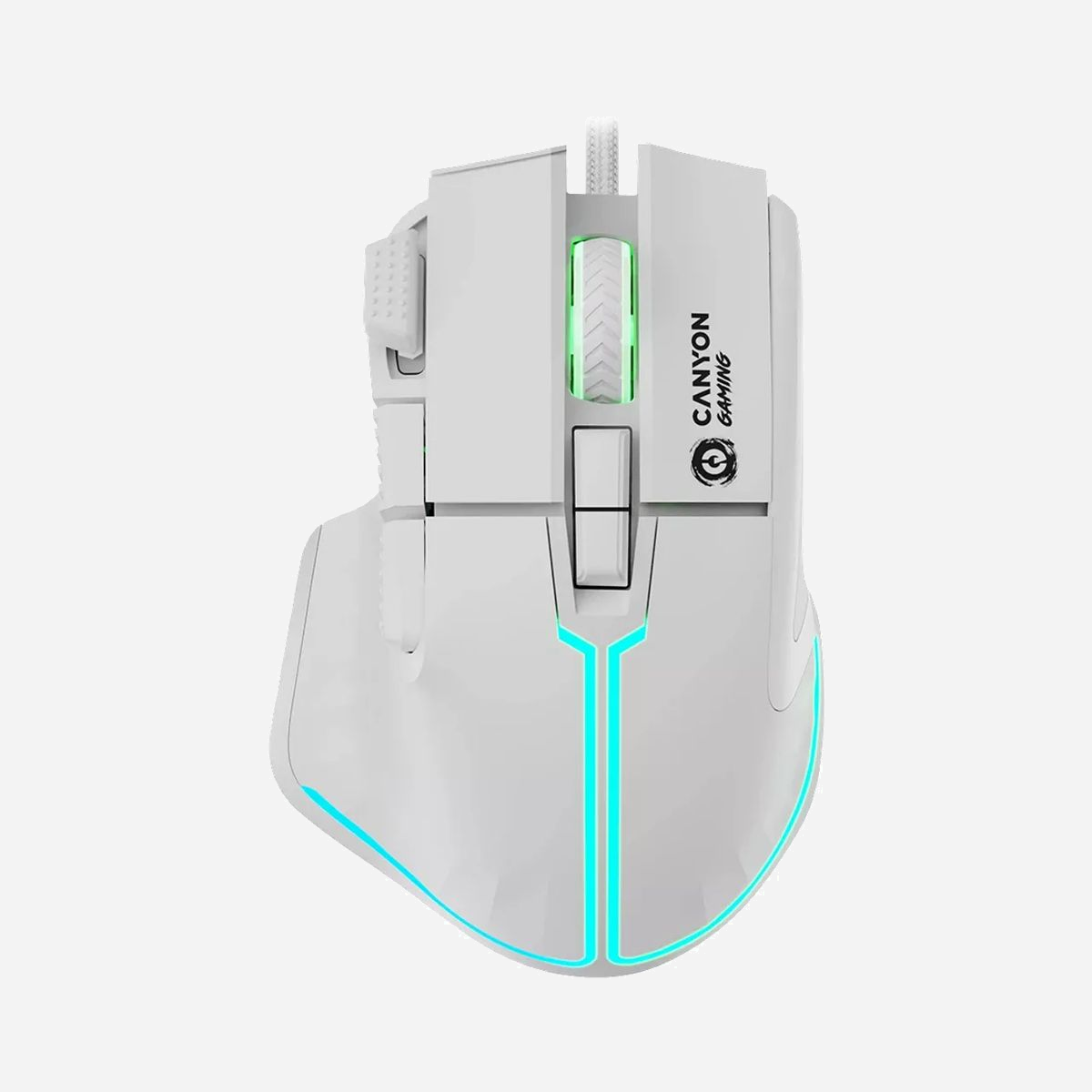 Canyon Fortnax GM-636 Souris Gaming Optique 20000 DPI USB Type-A Droitier, 9 Boutons Programmables, Rétroéclairage Multi, 125/1000Hz - Canyon Fortnax GM-636. Format: Droitier. Technologie de détecteur de mouvement: Optique, Interface de l'appareil: USB Type-A, Résolution en mouvement: 20000 DPI, Quantité de boutons programmables: 9, Type Scroll: Roue. Couleur de l'éclairage: Multi. Source d'alimentation: Cable. Couleur du produit: Blanc