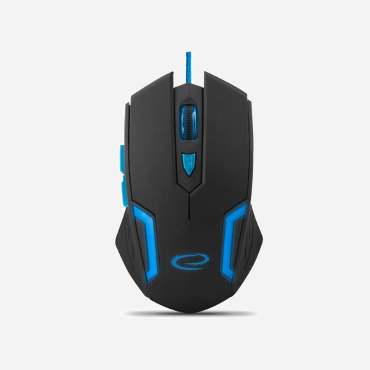 Souris Gaming Esperanza EGM205B USB Type-A Optique 2400 DPI 6 Boutons Programmables, Design Droitier, Noir/Bleu, Câble 1.5m, Compatible Windows/macOS - Esperanza EGM205B. Format: Droitier. Technologie de détecteur de mouvement: Optique, Interface de l'appareil: USB Type-A, Résolution en mouvement: 2400 DPI, Type de boutons: Boutons poussoirs, Quantité de boutons programmables: 6, Type Scroll: Balle. Source d'alimentation: Cable. Couleur du produit: Noir, Bleu