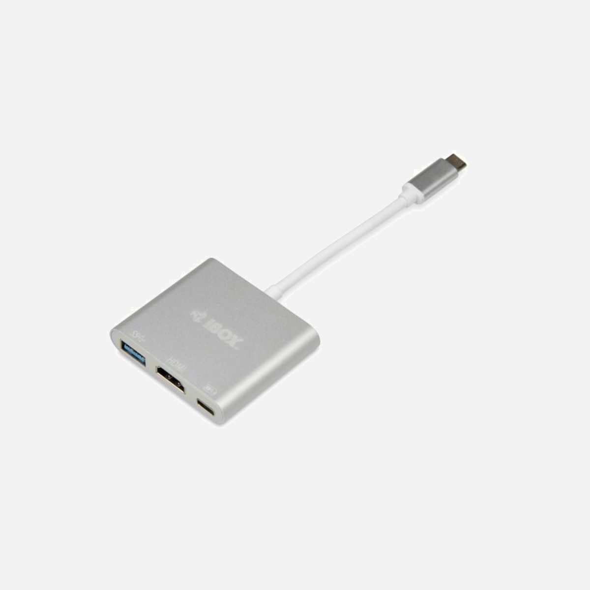 iBox IUH3CFT1 Station d'accueil USB 3.2 Gen 1 Type-C Argent avec HDMI, USB-A et USB-C, Dimensions 50x56x10mm, Câble 0.11m - iBox IUH3CFT1. Interface de l'hôte: USB 3.2 Gen 1 (3.1 Gen 1) Type-C. Couleur du produit: Argent, Interfaces Hub: HDMI, USB 3.2 Gen 1 (3.1 Gen 1) Type-A, USB 3.2 Gen 1 (3.1 Gen 1) Type-C. Largeur: 50 mm, Profondeur: 56 mm, Hauteur: 10 mm. Longueur de câble: 0,11 m