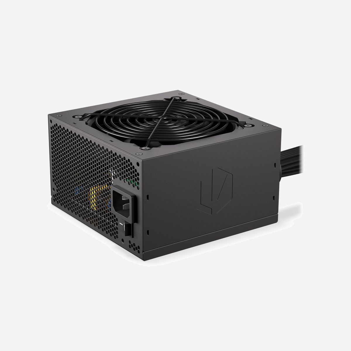 ENDORFY Vero L5 Bronze 600W Alimentation ATX - 24-pin, 80 PLUS Bronze, 12cm Fan - 200-240V, +12V 49A, Protection OVP/OCP/OPP/SCP/UVP - ENDORFY Vero L5 Bronze 600W. Puissance totale: 600 W, Tension d'entrée AC: 200 - 240 V, Fréquence d'entrée AC: 50 Hz. Connecteur de la carte mère: 24-pin ATX, Longueur de câble d'alimentation de carte-mère: 57 cm, Longueur du câble d'alimentation SATA: 500 mm. Utilité: PC, Facteur de forme de l'unité d'alimentation: ATX, Certification 80 PLUS: 80 PLUS Bronze. Couleur du produit: Noir, Diamètre du ventilateur: 12 cm, Nombre de ventilateurs: 1 ventilateur(s). Câbles inclus: Secteur
