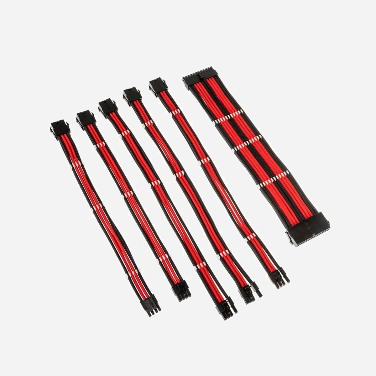 Câbles d'alimentation internes Kolink COREADEPT-EK-BRD : 6 pièces, cuivre, PET, 1x20+4pin/8pin/4+4pin (300mm), 3x6+2pin (350mm), 0.35m, AWG16 - Kolink COREADEPT-EK-BRD. Longueur de câble: 0,35 m, Genre de connecteur 1: Mâle, Genre de connecteur 2: Femelle. Quantité: 6 pièce(s), Contenu de l'emballage: 1 x 20+4pin cable (300mm) 1 x 8pin cable (300mm) 1 x 4+4pin cable (300mm) 3 x 6+2pin cables (350mm). Matériau du manteau: Polyéthylène téréphthalate (PET), Matériau conducteur: Cuivre