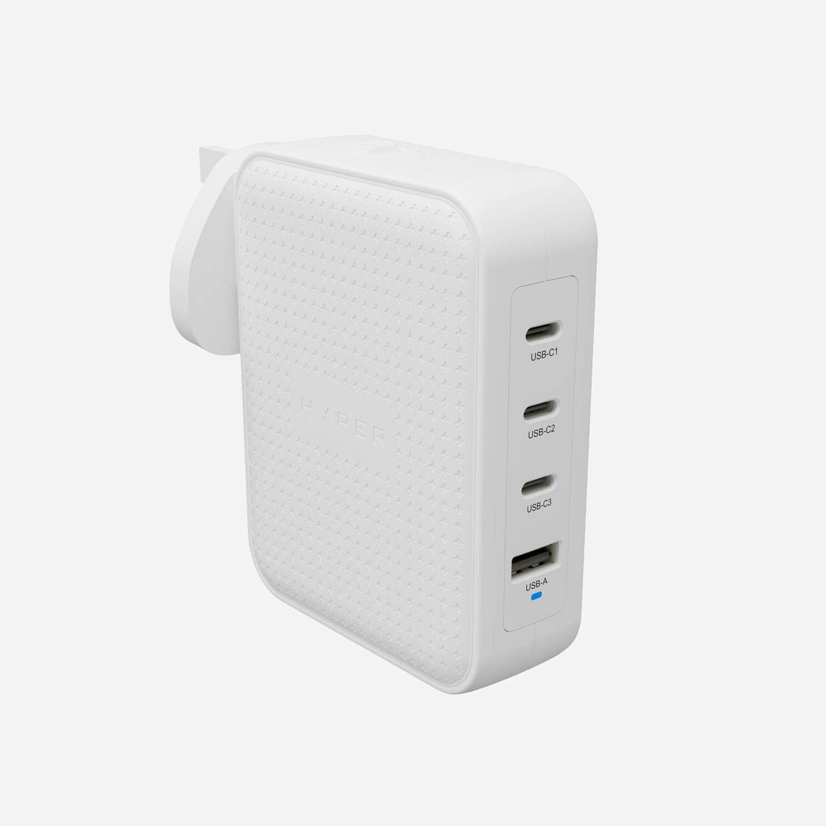 HYPER HJ1001WHWWGL Chargeur Secteur 140W, 4 Ports (3x USB-C, 1x USB-A), Power Delivery 3.1/Quick Charge 3.0/GaN, Sortie Max 140W, Blanc - HYPER HJ1001WHWWGL. Type de chargeur: Intérieure, Type de source d'alimentation: Secteur, Compatibilité de chargeur: Manette de jeux, Téléphone portable, Netbook, Ordinateur portable, Smartphone, Tablette, Quantité de ports USB de type C: 3, Charge rapide. Couleur du produit: Blanc
