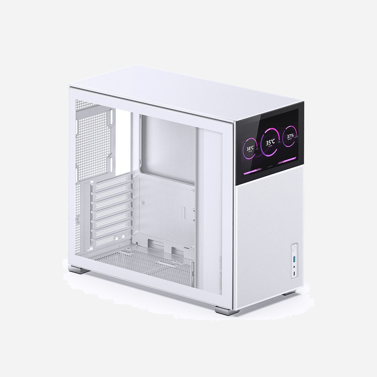 Jonsbo D41 MESH Midi Tower Blanc - Boîtier PC Acier ATX/micro ATX/Mini-ITX, baie 2.5/3.5", USB 3.2 Gen 1/Gen 2 Type-A/Type-C, Ventilateurs 120/140mm - Jonsbo D41 MESH. Format: Midi Tower, Type: PC, Couleur du produit: Blanc. Emplacement d'alimentation: Devant, Facteurs de forme d'alimentation pris en charge: ATX. Prise en charge des diamètres des ventilateurs avants: 120 mm, Pris en charge des diamètres des ventilateurs arrières: 120 mm, Pris en charge des diamètres des ventilateurs supérieurs: 120, 140 mm. Tailles de disques durs supportées: 2.5,3.5", Facteur de forme SSD: 2.5". Largeur: 205 mm, Profondeur: 440 mm, Hauteur: 392 mm