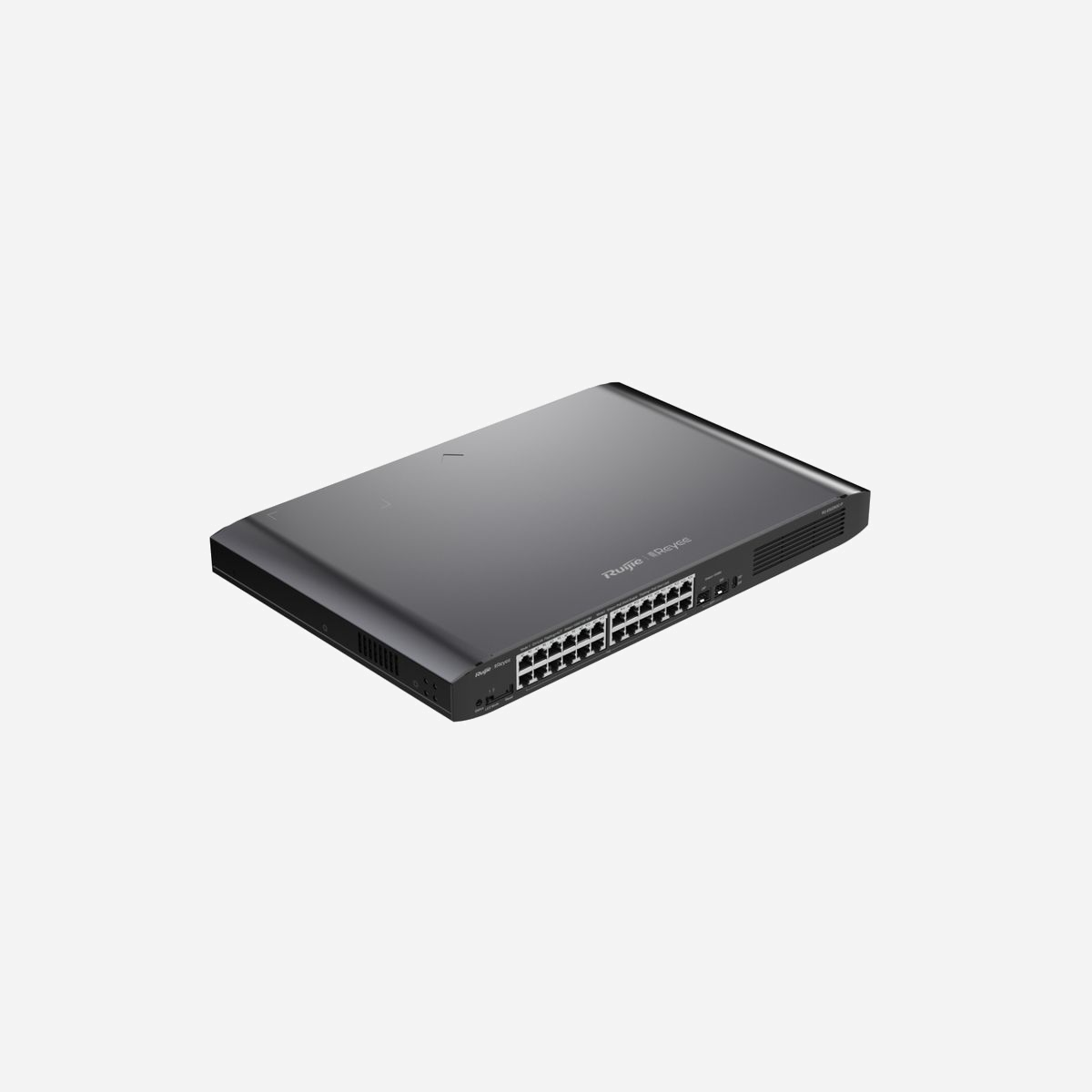 Ruijie Networks RG-ES226GC-P Commutateur Géré L2 Gigabit Ethernet 24 Ports RJ-45 PoE+ 370W + 2 SFP, 52 Gbit/s, VLAN, 8K MAC, Noir - Ruijie Networks RG-ES226GC-P. Type de commutateur: Géré, Banc de commutateurs: L2. Type de port Ethernet RJ-45 de commutation de base: Gigabit Ethernet (10/100/1000), Quantité de ports Ethernet RJ-45 de commutation de base: 24. Répertoire MAC: 8000 entrées, Capacité de commutation: 52 Gbit/s. Standards réseau: IEEE 802.3af, IEEE 802.3at. Connexion Ethernet, supportant l'alimentation via ce port (PoE)
