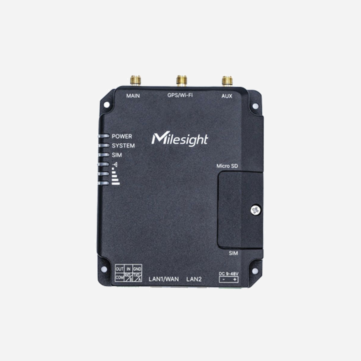Milesight UR32-L04EU-G Routeur 4G Fast Ethernet 2.4GHz Wi-Fi 4 (802.11n) 65Mbps, 2x MiniSIM, 2x RJ45, RS-485/232, MicroSD, VPN, IP30 - Milesight UR32-L04AF-W-485. Type de connexion WAN: RJ-45. Bande Wi-Fi: Monobande (2,4 GHz), Norme Wi-Fi: Wi-Fi 4 (802.11n), Débit de transfert des données WLAN (max): 65 Mbit/s. Type d'interface LAN Ethernet: Fast Ethernet, LAN Ethernet : taux de transfert des données: 10,100 Mbit/s, Support de VPN: DMVPN, IPsec, OpenVPN, PPTP, L2TP, GRE. Génération de réseau mobile: 4G, Type de carte SIM: MiniSIM. Cartes mémoire compatibles: MicroSD (TransFlash)
