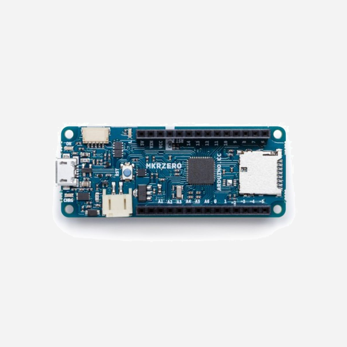 Arduino MKR ZERO - Carte de développement ARM Cortex M0+ 48MHz, 256KB Flash, 32KB SRAM, Interface I2C/UART, Module Arduino, 7mA I/O - Arduino MKR ZERO. Modèle de processeur: ARM Cortex M0+. Fréquence de la mémoire: 48 MHz, Mémoire Flash (microcontrôleur): 256 Ko, Mémoire SRAM (Static Random Access Memory): 32 Ko. Format: Arduino, Type de plateau: Module de traitement. Courant CC par broche d'E/S: 7 mA