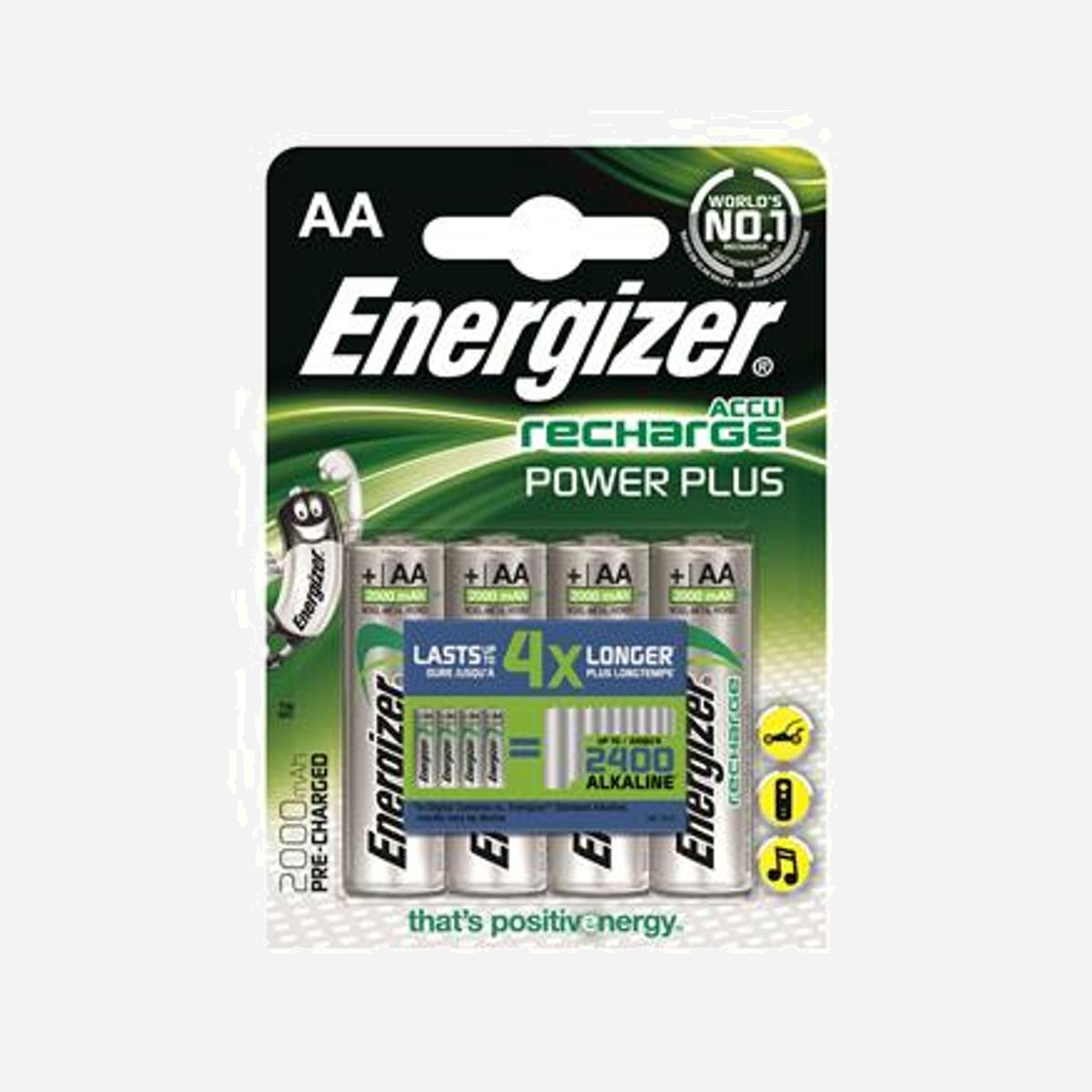 Energizer NiMH AA - Batterie Rechargeable 1.2V 2000mAh - Pack de 4 Piles AA Rechargeables Hybrides Nickel-Métal - Référence 7638900249101 - Energizer 7638900249101. Type de batterie: Batterie rechargeable, Taille(s) de la batterie: AA, Technologie batterie: Hybrides nickel-métal (NiMH)