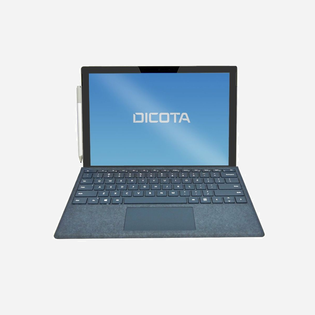 DICOTA D31586 Filtre de confidentialité 2-Way 12.3" (31.2cm) avec cadre noir, PET, Anti-rayures, compatible tactile - Surface Pro 4/2017 - 287.5x196.9x1.4mm - Les tablettes jouissent d'une popularité sans cesse croissante, car elles permettent de travailler en déplacement. Mais dans les lieux publics, il est difficile de protéger les données qui s'y trouvent contre les regards des autres. DICOTA a la solution pour vous ! Secret 2-Way est un filtre de protection ultra-efficace pour votre écran qui protège vos données personnelles et confidentielles contre les regards indiscrets. Le filtre adhère directement sur toute la surface de votre écran en quelques secondes grâce aux bandes magnétiques. <br><br>Le filtre de confidentialité Secret 2-Way empêche non seulement les regards indiscrets de voir votre écran, mais il le protège aussi contre les rayures. Sa bonne résistance mécanique à la charge et sa facilité de retrait caractérisent également ce produit. Grâce à la technologie bilatérale, l'écran est protégé contre les regards extérieurs venant des deux côtés, de gauche et de droite. Une façon pratique et efficace pour que vous soyez le seul à voir vos données. Parfait pour une utilisation à l'hôtel, dans le bus, dans le train ou dans l'avion.<br>