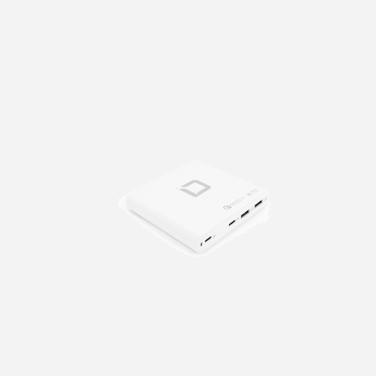 DICOTA D31893 Chargeur Universel 120W USB-C Power Delivery 3.0 & USB-A Quick Charge 4+ (5-20V/5A) - 2x USB-C / 2x USB-A - Blanc - EU/UK - Profitez de la mobilité pure avec l'Universal Notebook Charger PRO USB-C de DICOTA et bénéficiez à tout moment d'une alimentation correcte en énergie. Les 2 ports USB de type C et les 2 ports USB de type A vous permettent de charger simultanément jusqu'à 4 appareils mobiles à l'aide d'un seul câble : ordinateurs portables, tablettes, smartphones ou autres accessoires. <br><br>Utilisez-le dans plus de 180 pays ! Le chargeur est doté de deux ports USB-C avec Power Delivery 3.0 et de deux autres ports USB-A compatibles avec la technologie Qualcomm Quick Charge 4.0+. La puissance de sortie de la station de recharge peut atteindre 120W. La tension de sortie (5 - 20 V) et le courant de charge (jusqu'à 5 A) s'adaptent automatiquement aux appareils connectés. Cette gestion intelligente préserve votre batterie et protège contre surtension, surintensité, surchauffe et court-circuit. Design de qualité, structure compacte et poids léger (240 g), ce sont là les atouts de ce compagnon idéal pour une énergie rapide et efficace ä chez soi, au bureau ou en déplacement. Comprend un support en plastique.<br>