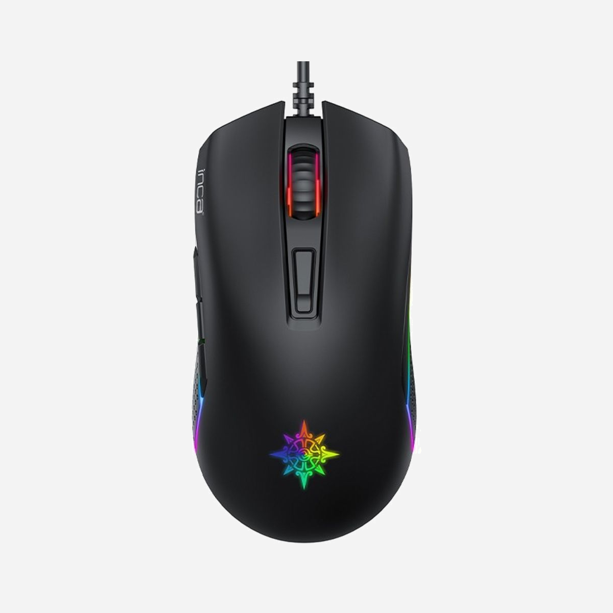 Souris Gamer Inca IMG-GT14 USB Type-A 3600 DPI, 7 Boutons Programmables, Rétroéclairage Multi, Droitier, Câble Tressé 1.5m, Windows, 125x63.5x40mm - Inca IMG-GT14. Format: Droitier. Interface de l'appareil: USB Type-A, Résolution en mouvement: 3600 DPI, Type de boutons: Boutons poussoirs, Quantité de boutons programmables: 7, Type Scroll: Anneau. Couleur de l'éclairage: Multi. Source d'alimentation: Cable. Couleur du produit: Noir