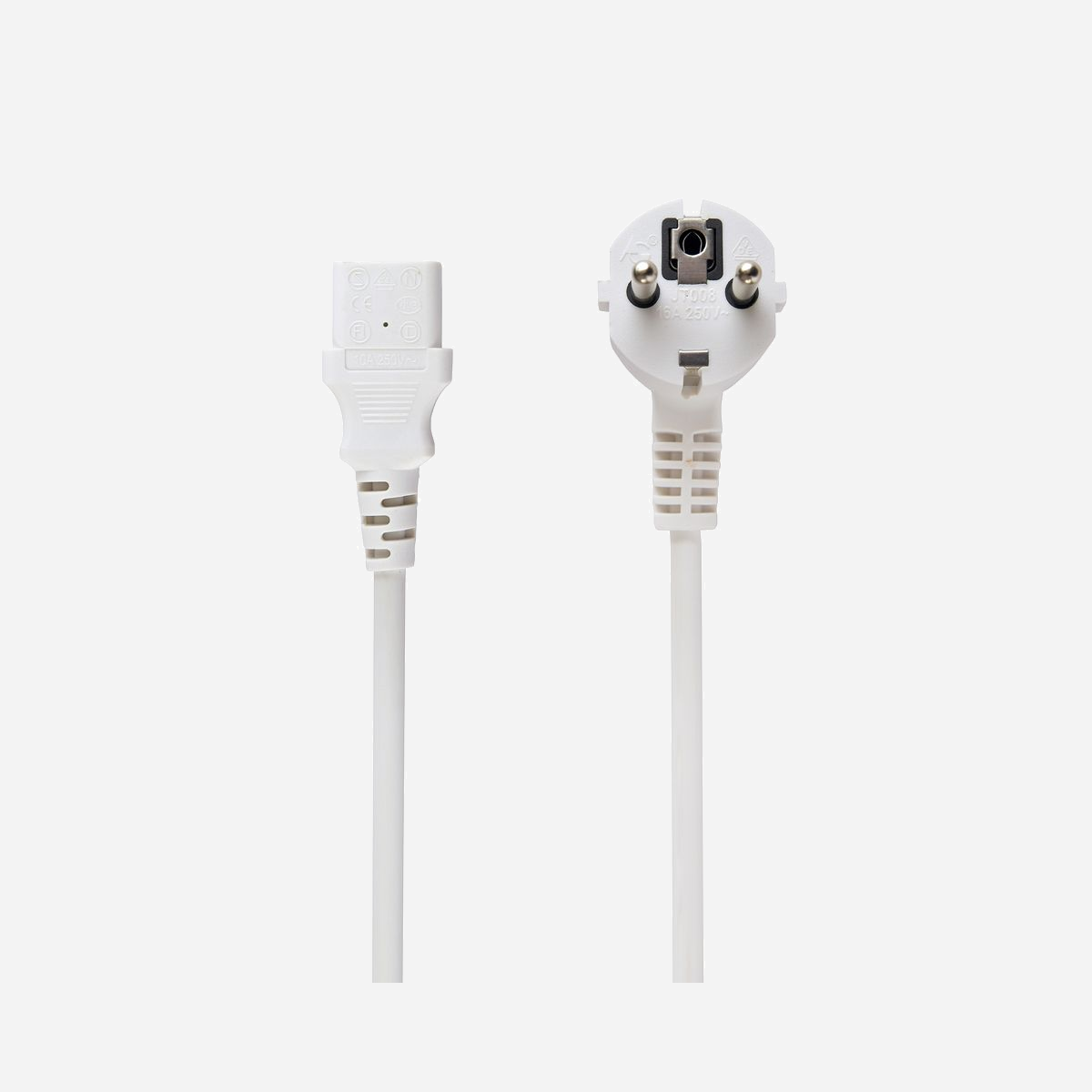 Gembird Câble d'alimentation PC-186W-VDE Blanc 1.8m CEE7/4 Mâle vers Femelle, 10A, VDE, 190g - Gembird PC-186W-VDE. Longueur de câble: 1,8 m, Connecteur 1: CEE7/4. Courant d'entrée: 10 A
