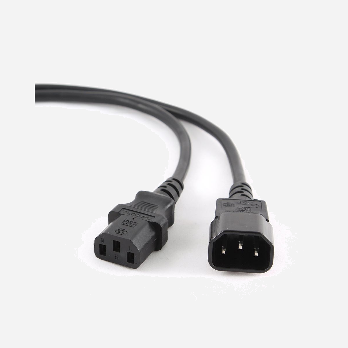 Gembird PC-189-VDE-5M : Câble d'alimentation 5m, connecteurs C14 mâle vers C14 mâle, noir, dimensions 135x235x25mm, poids 363g. - Gembird PC-189-VDE-5M. Longueur de câble: 5 m, Connecteur 1: Coupleur C14, Connecteur 2: Coupleur C14