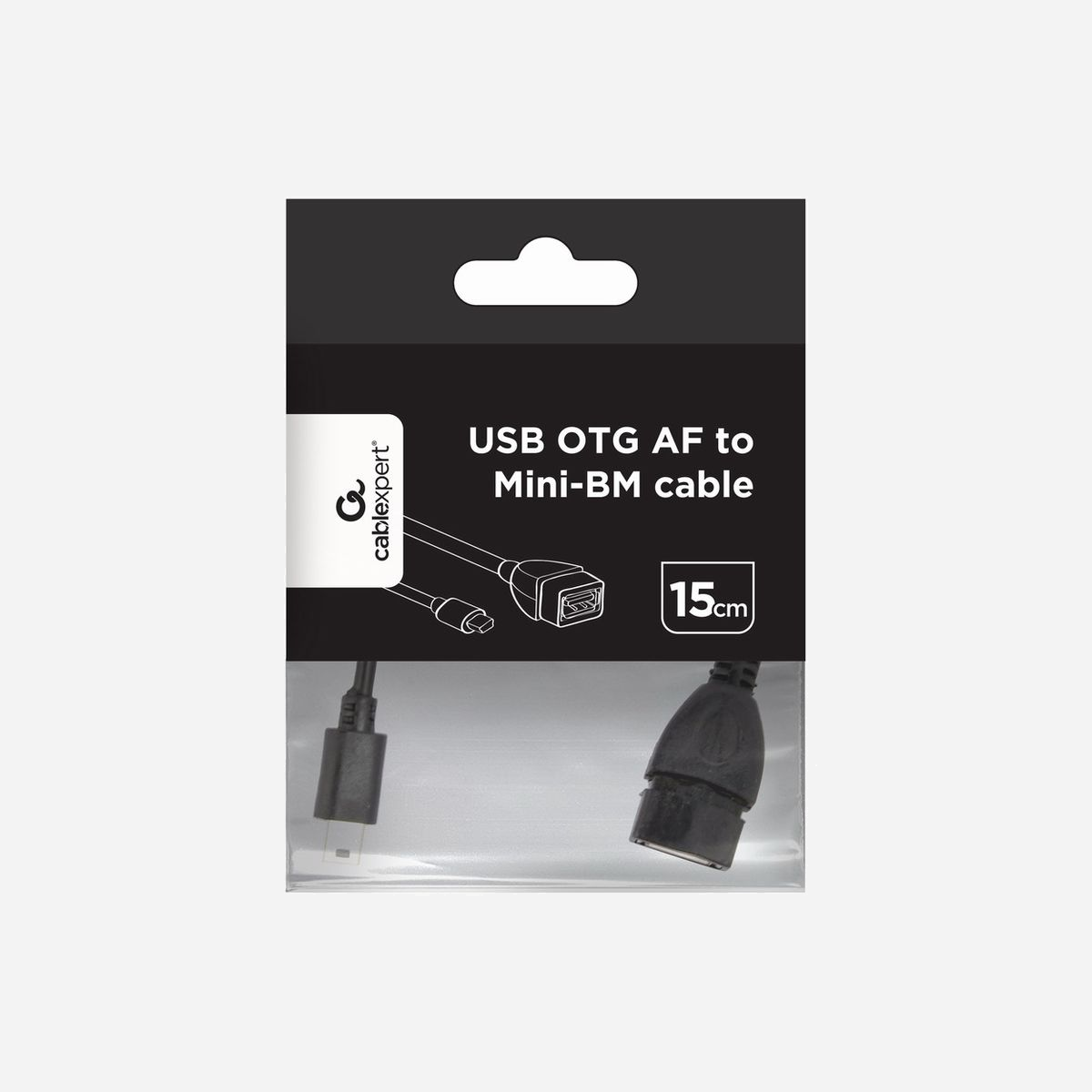 Gembird A-OTG-AFBM-002 : Câble USB 2.0 OTG Mini-USB B mâle vers USB A femelle Noir 0.15m, connecteurs plaqués or, poids 16g. - Gembird USB mini/USB 0.15m. Longueur de câble: 0,15 m. Connecteur 1: Mini-USB B, Connecteur 2: USB A, Version USB: USB 2.0, Genre du connecteur: Mâle/Femelle, Couleur du produit: Noir
