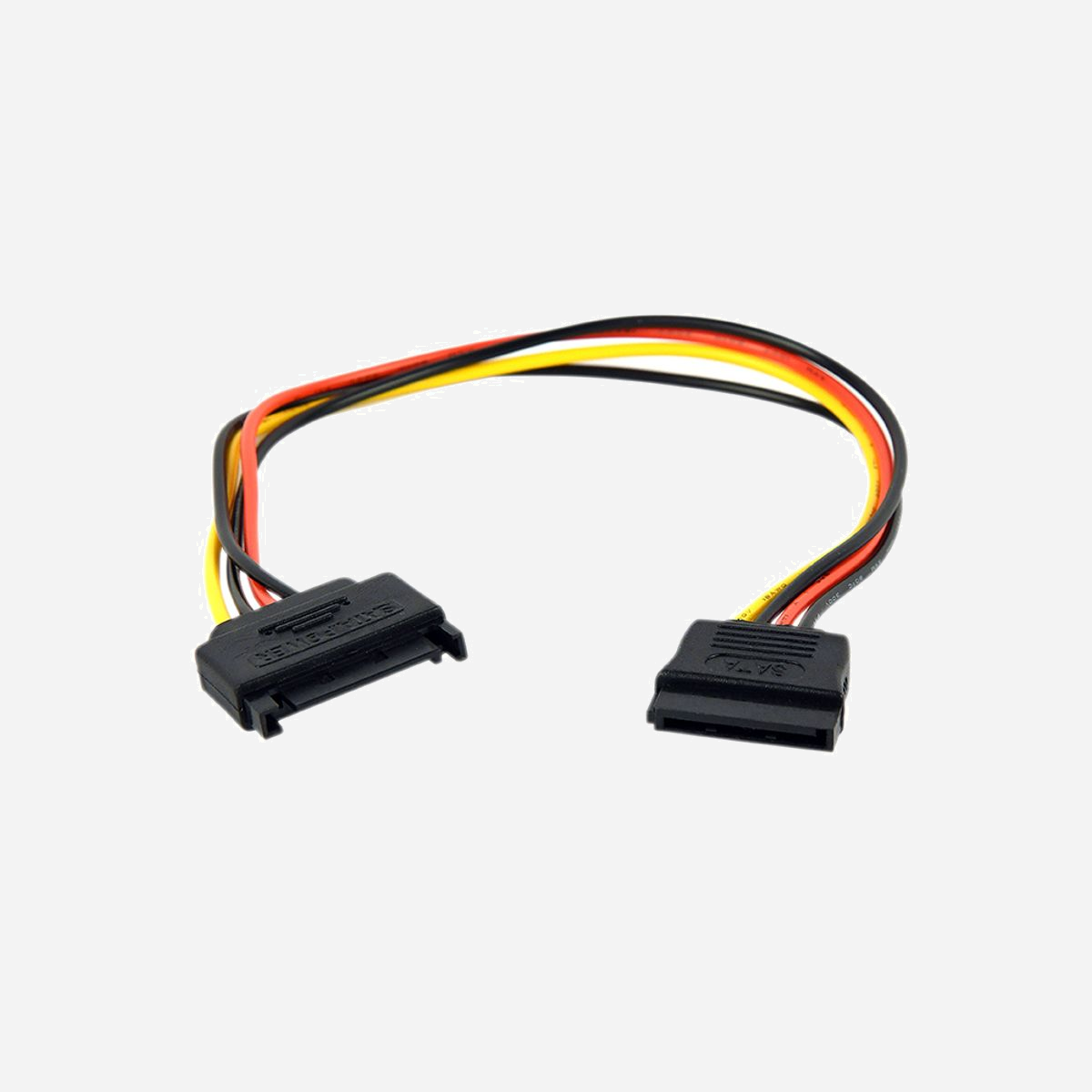 Gembird CC-SATAMF-01 : Câble d'alimentation SATA 15 Broches Mâle vers SATA 15 Broches Mâle, 0.3m, AWG 18, Noir/Jaune - Cable alimentation SATA male > SATA femelle<br>Connecteurs 15 broches<br>