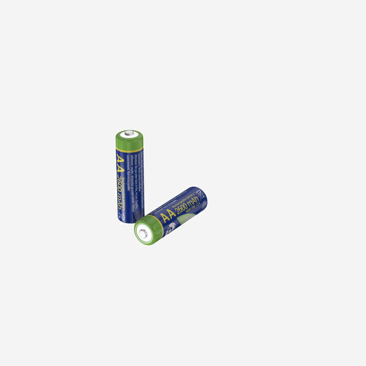 EnerGenie Batteries Rechargeables Ni-MH AA 2600mAh 1.2V (Pack de 2) - Technologie NiMH, 500 Cycles, RoHS, Dimensions 15x50x15mm, EG-BA-AA26-01 - Batterie rechargeable Ni-MH<br> Utilisable avec caméras, télécommandes etc…