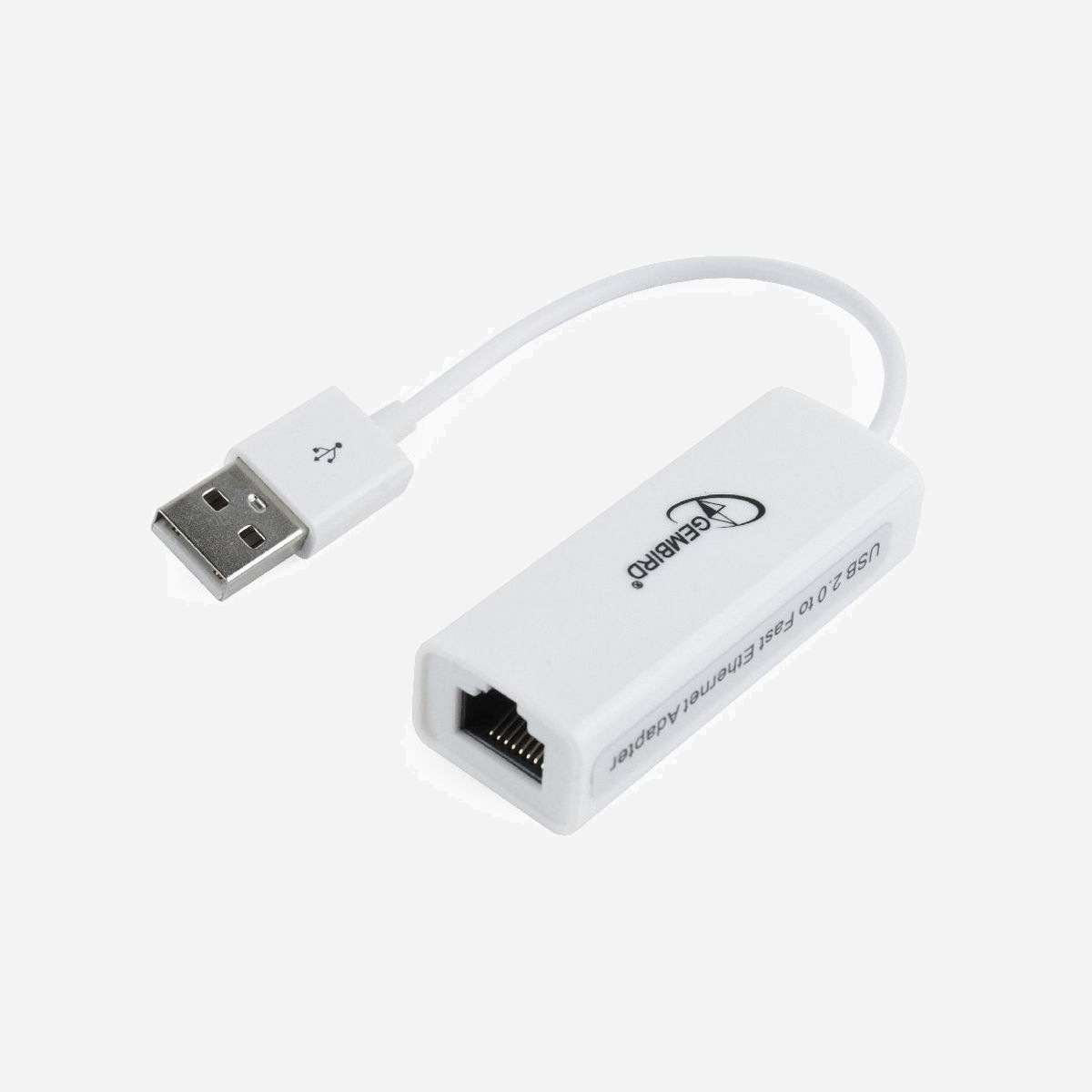Gembird NIC-U2-02 Adaptateur USB 2.0 vers Ethernet RJ-45 10/100Mbps, Chipset RTL8152, compatible Windows 7 à 10, Alimentation USB, Noir - Adaptateur LAN Plug-and-Play compact, simplement introduire l’adaptateur dans le port USB et relier au réseau avec un cable LAN<br> Fonctionne en mode Half/Full, 10/100Mbps<br> Supporte la vitesse de transmission automatique