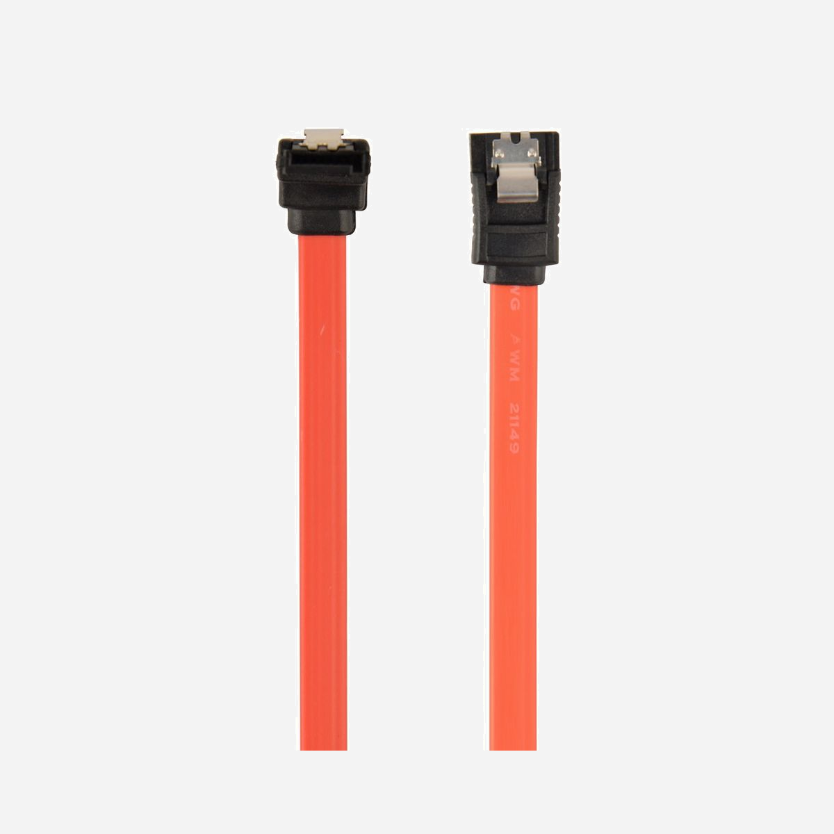 Cablexpert Câble SATA III 0.3m, Connecteurs Mâle Droit/90°, Débit 0.6 Gbps, RoHS, Conditionnement Bulk (CC-SATAM-DATA90-0.3M) - Serial ATA data flat cable<br> Straight SATA connector and 90 degree bent SATA connector<br> SATA III up to 600 MBps, SATA II backward compatible