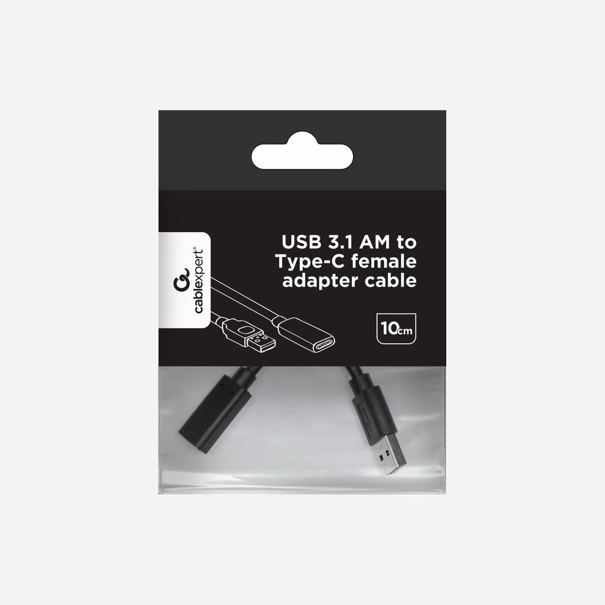 Gembird Adaptateur USB 3.2 Gen 1 (3.1 Gen 1) Type-A Mâle vers Type-C Femelle, 10cm, Noir, Compatible Transfert de Données et Charge, A-USB3-AMCF-01 - Adaptateur usb > type C (femelle)<br>Compatible charge ou transfert de données<br>