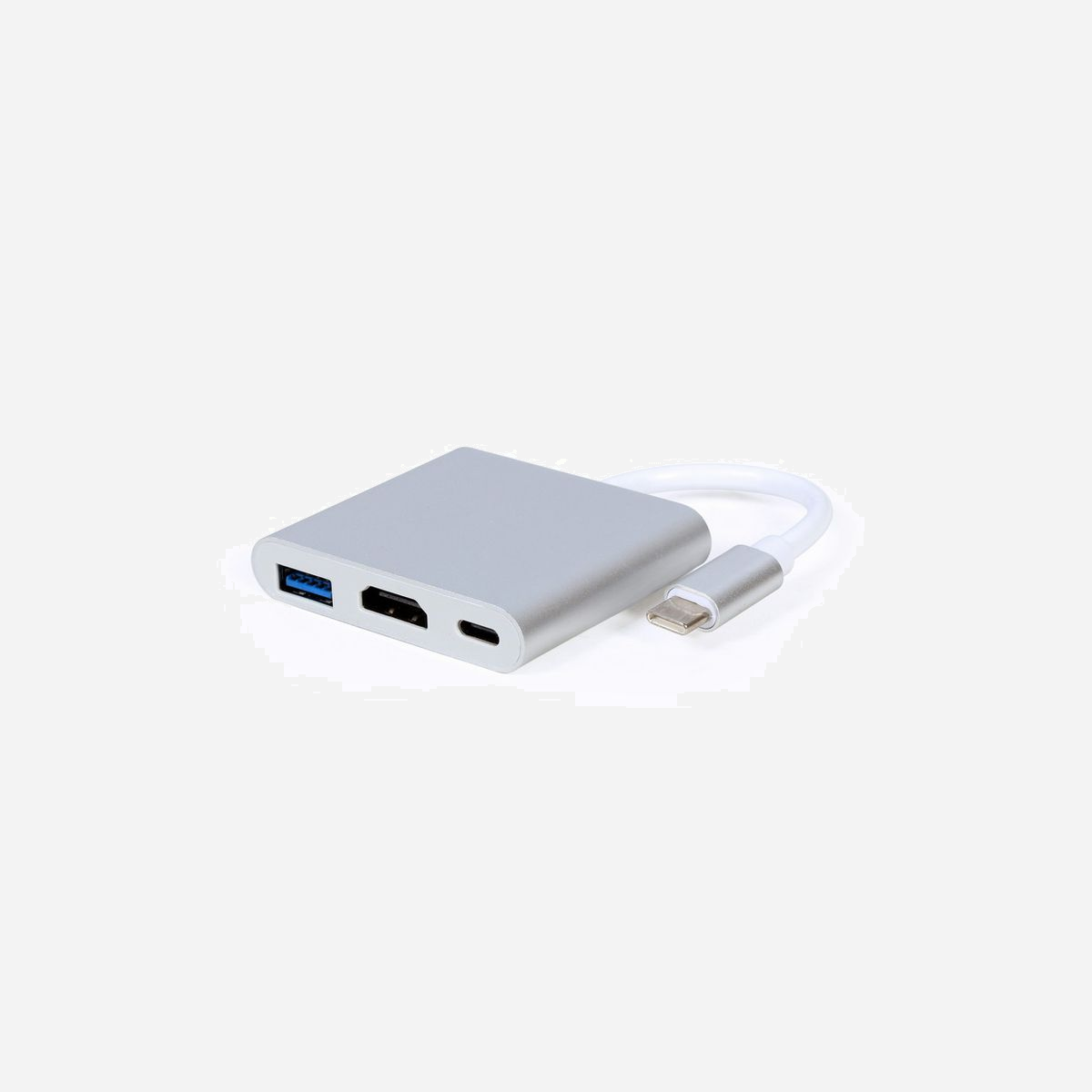 Gembird A-CM-HDMIF-02-SV : Adaptateur USB Type-C vers HDMI 4K 30Hz, USB 3.0, Port de charge USB Type-C, 51x59x12mm, 80g - Adaptateur USB 3 de type C de type C<br>Port USB de type C pour le chargement (pas de synchronisation des données)<br>Port de données USB 3.0: branchez votre clé USB, votre appareil photo ou vos données pour synchroniser votre téléphone mobile<br>Sortie vidéo HDMI: connectez votre écran HDMI (résolution maximale 4K à 30Hz)<br>La fonction HDMI est uniquement compatible avec les appareils prenant en charge la vidéo via un port USB Type-C