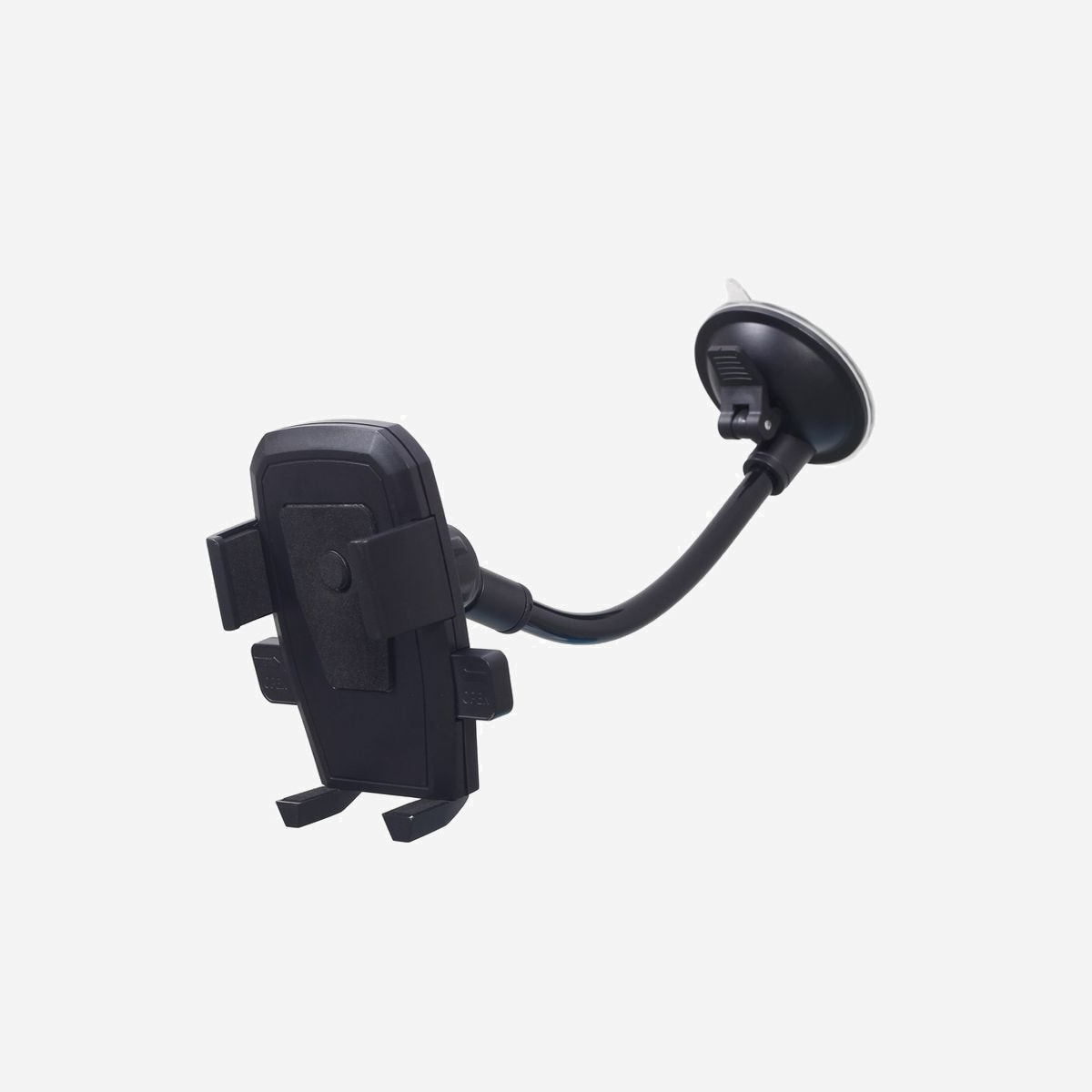 Gembird TA-CHW-04 Support Smartphone Auto à Ventouse, Bras Flexible 17cm, ABS/EVA, 45-110mm, Pliable, Universel - Universel<br>Ajustable pour les smartphones de 45 à 110 mm large<br>Cou flexible multi direction<br>Fixation facile et rapide