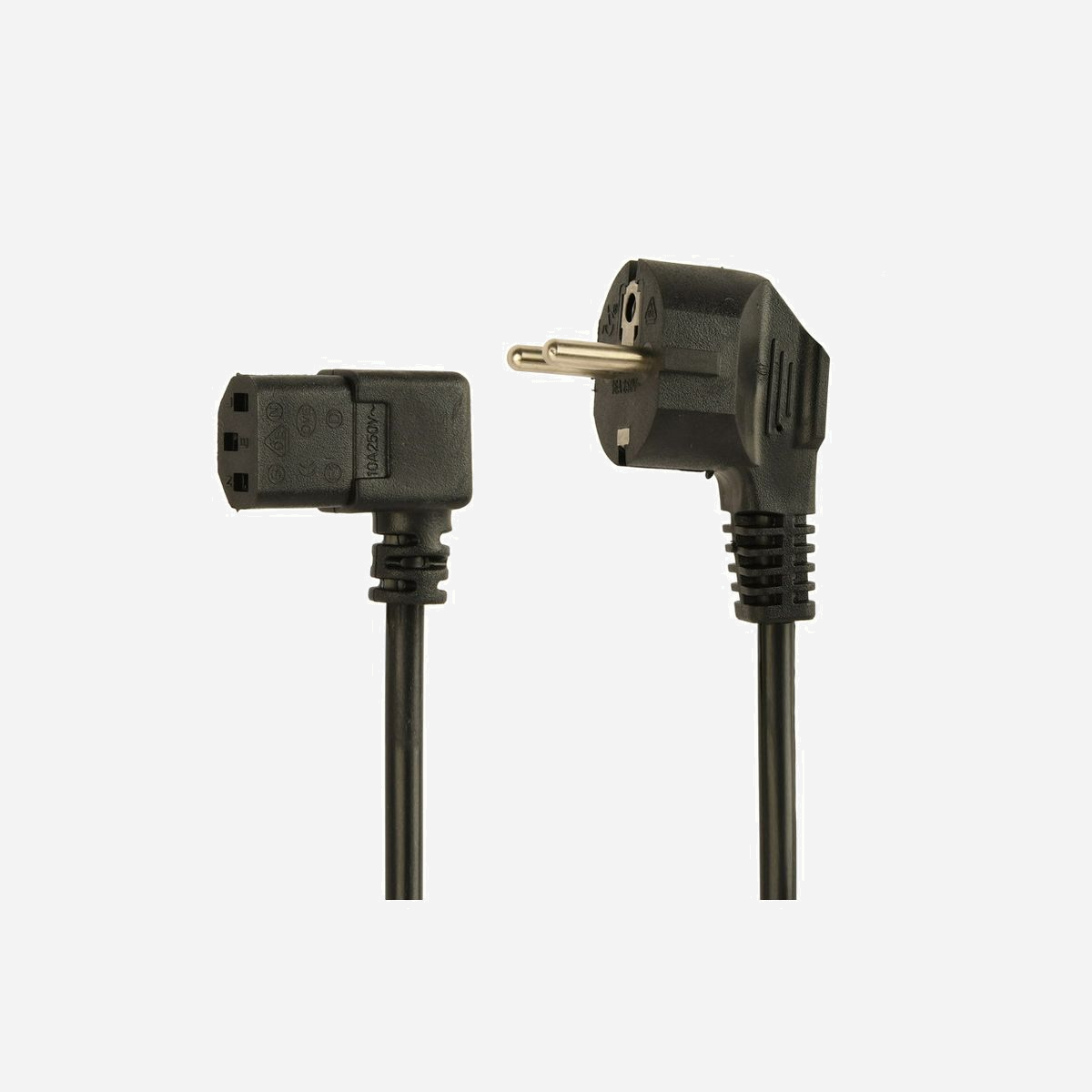 Cordon d'alimentation Gembird PC-186A-VDE1B-1.5M, 1.5m, Type F mâle coudé vers IEC C13 femelle coudé, 10A, RoHS - German Schuko input and right angled C13 output<br> Molded plugs with integrated strain relief