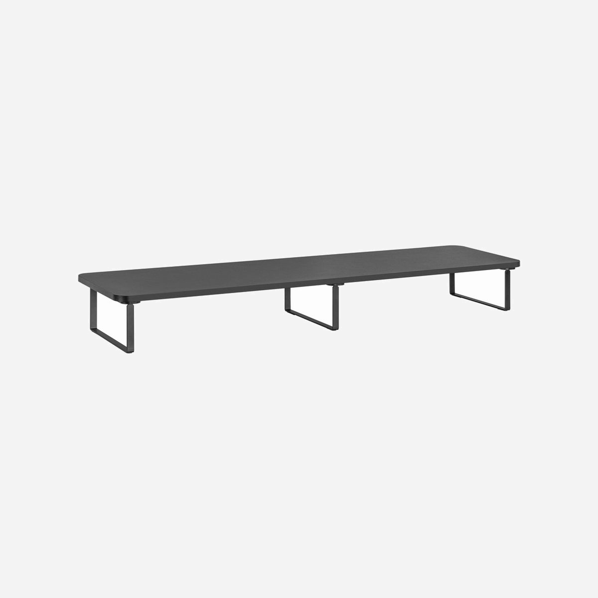 Support double écran Gembird MS-TABLE2-01, bureau, 20kg max, 1000x260x122mm, acier/plastique/bois, noir, RoHS, pour écrans et ordinateurs portables - Monitor/laptop stand<br>Extra long design provides enough room for 2 monitors<br>Rectangle shaped design, fits perfectly on any desk<br>