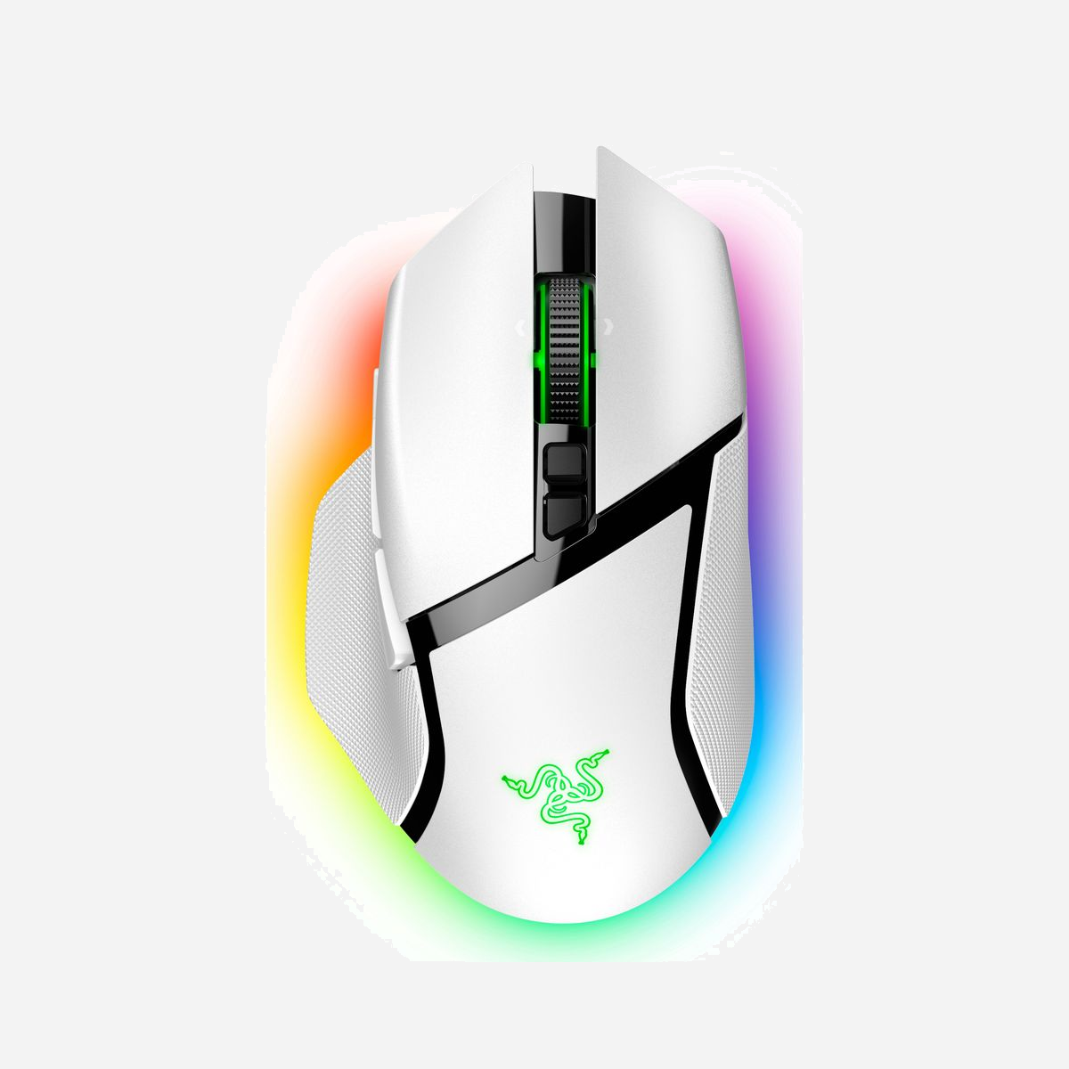 Razer Basilisk V3 Pro Souris Optique 30000 DPI RF Wireless/Bluetooth/USB Type-C, Droitier, 11 Boutons Programmables, 750 IPS, Blanc - Razer Basilisk V3 Pro. Format: Droitier. Technologie de détecteur de mouvement: Optique, Interface de l'appareil: RF Wireless + Bluetooth + USB Type-C, Résolution en mouvement: 30000 DPI, Type de boutons: Boutons poussoirs, Type Scroll: Roue, Accélération (max): 70 G. Couleur de l'éclairage: Multi. Source d'alimentation: Batteries/Câble. Couleur du produit: Blanc