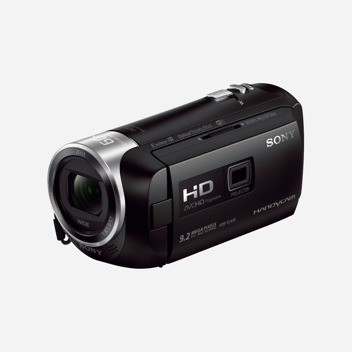 Sony Handycam HDRPJ410B Caméscope Full HD CMOS 2.29MP, Zoom Optique 30x, Stabilisateur Optique SteadyShot, Projecteur Intégré, Enregistrement XAVC S/AVCHD - Conservez vos précieux souvenirs pour le plaisir de tous avec la robustesse et la facilité d'utilisation du caméscope Handycam® PJ410. Le stabilisateur optique SteadyShot™ avec mode Actif intelligent empêche les tremblements de l'appareil et le flou de gâcher les images. Les formats AVCHD et XAVC S garantissent des enregistrements fidèles et vifs. Un appareil ultra-compact disponible en permanence.<br><br>- Stabilisateur optique SteadyShot™ avec mode Actif intelligent<br>- Enregistrement XAVC S (HD 50 Mbit/s) et AVCHD<br>- Capteur CMOS Exmor R™<br>- Objectif grand angle Zeiss® 26,8 mm avec zoom optique 30x<br>- Projecteur intégré