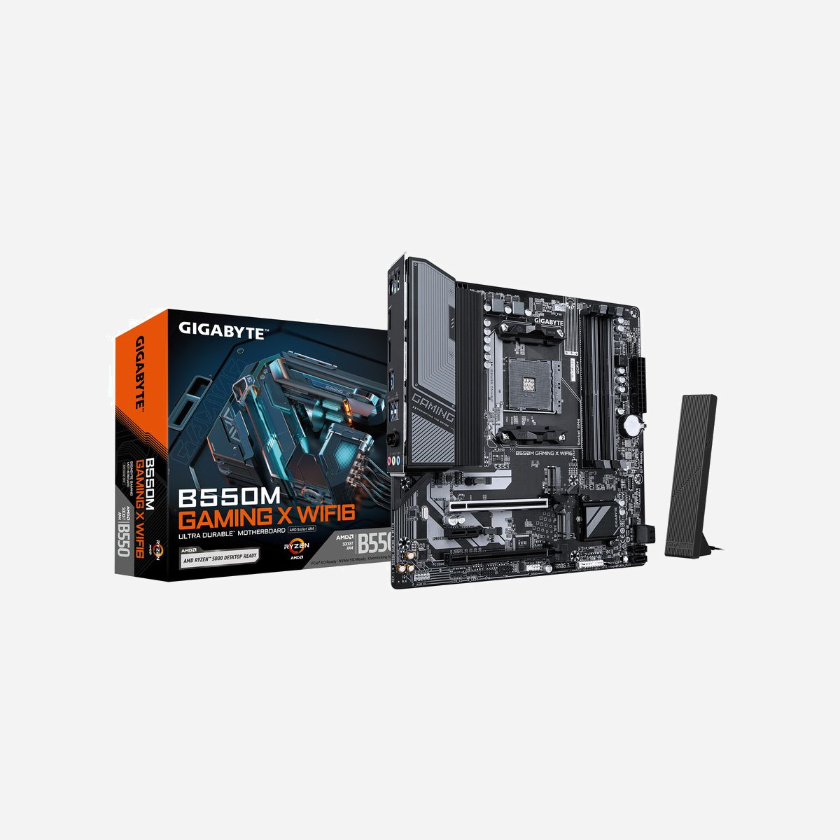 GIGABYTE B550M GAMING X WIFI6 : Carte mère AMD AM4 Ryzen 5000, DDR4 3200MHz, 2x M.2 PCIe (1x 4.0 + 1x 3.0), Wi-Fi 6, LAN 1GbE, USB 3.2 Gen 1 - Améliorez votre expérience informatique avec les séries de cartes mères renommées de GIGABYTE : AORUS, AERO et GIGABYTE. Dotées de designs innovants et de fonctionnalités avancées, ces cartes offrent des performances et une fiabilité exceptionnelles. Que vous soyez un joueur, un créateur de contenu ou un professionnel, nos séries répondent à vos besoins, en garantissant une qualité sans compromis et une technologie de pointe.