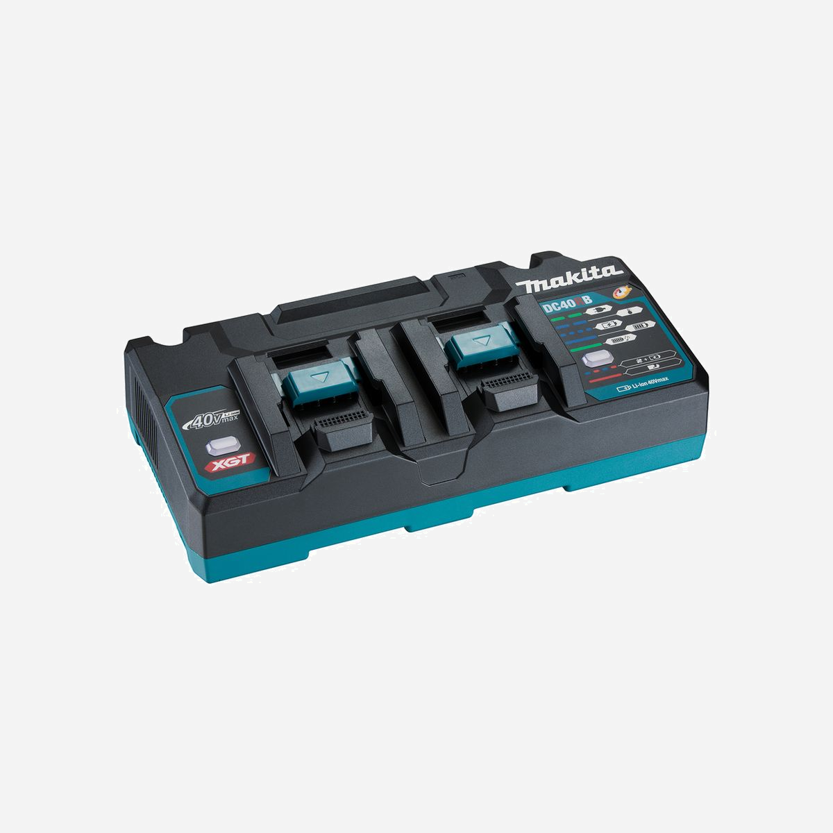 Chargeur de batterie Makita 191N09-8 Double Port Li-Ion 18V 625W - Compatible Makita, Couleur Turquoise, Câble 2m, Dimensions 353x176x100mm - Makita 191N09-8. Technologies de batteries compatibles: Lithium-Ion (Li-Ion), Tailles de batteries compatibles: 18V, Compatibilité de marque: Makita. Couleur du produit: Turquoise. Consommation électrique typique: 625 W. Longueur de câble: 2 m, Largeur: 353 mm, Profondeur: 176 mm. Quantité: 1 pièce(s)