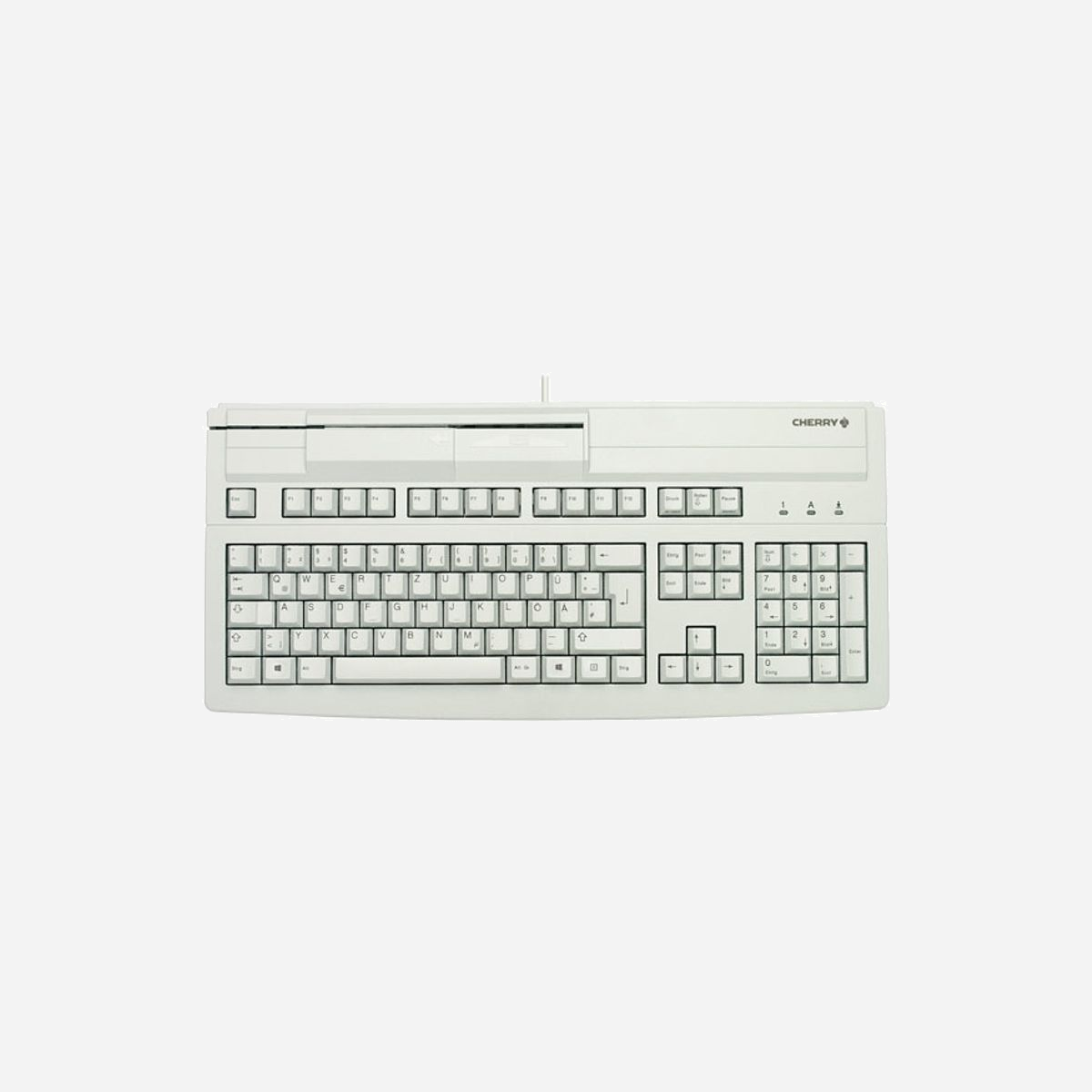 CHERRY MultiBoard MX V2 G80-8000 Clavier USB QWERTZ Allemand Gris, 105 Touches, Câble 2.2m, Usage Universel, Compatible Lecteur Carte Magnétique - CHERRY MultiBoard MX V2 G80-8000. Facteur de forme du clavier: Taille réelle (100 %). Style de clavier: Droit. Technologie de connectivité: Avec fil, Interface de l'appareil: USB, Disposition des touches du clavier: QWERTZ, Nombre de touches du clavier: 105. Longueur de câble: 2,2 m. Utilisation recommandée: Universel. Couleur du produit: Gris