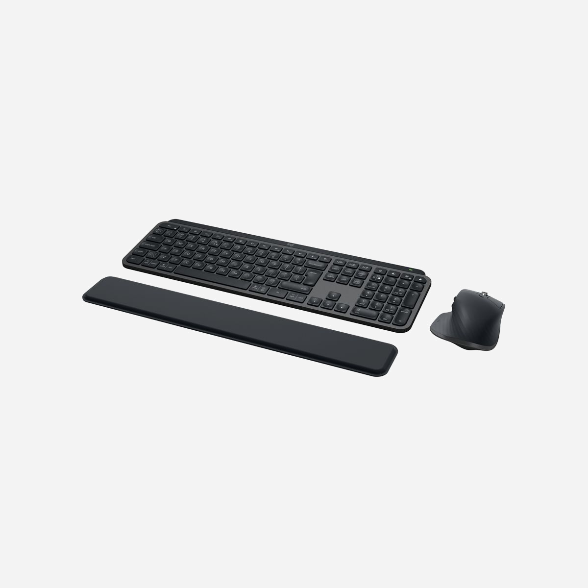Logitech 920-011614 : Ensemble Clavier QWERTY US International RF sans fil + Bluetooth, Souris Laser, Rétroéclairage LED Blanc, Graphite - Logitech 920-011614. Facteur de forme du clavier: Taille réelle (100 %). Style de clavier: Droit. Technologie de connectivité: Sans fil, Interface de l'appareil: RF sans fil + Bluetooth, Interrupteur à clé de clavier: Commutateur de touche « ciseaux », Disposition des touches du clavier: QWERTY. Type de rétro: LED, Repose-poignets. Utilisation recommandée: Bureau. Couleur du produit: Graphite. Souris incluse