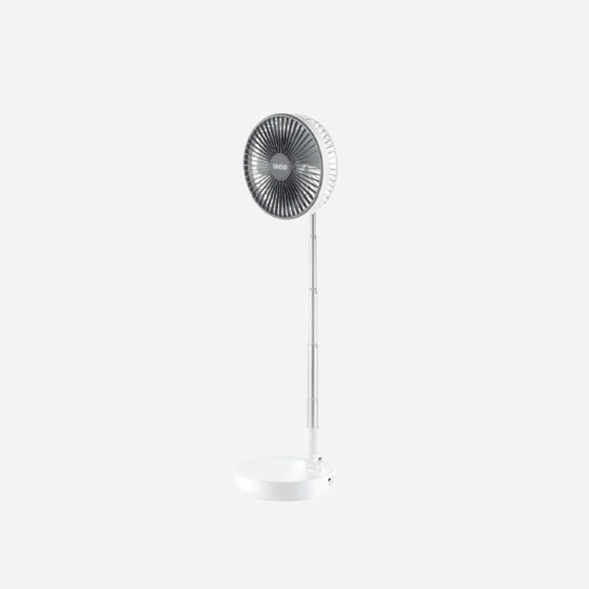 Unold 86720 Ventilateur Télescopique Blanc, 3 Vitesses, Batterie 5000mAh Li-Ion, Autonomie 10h, Hauteur Réglable, 197x197x399mm, 6.8W - Unold TELESKOP-VENTI. Type: Ventilateur à lame domestique, Couleur du produit: Blanc, Positionnement: Sol. Type de source d'alimentation: Batterie, Consommation électrique typique: 6,8 W, Capacité de la batterie: 5000 mAh. Largeur: 197 mm, Profondeur: 197 mm, Hauteur: 399 mm. Langues des manuels: Allemand, Néerlandais, Anglais, Espagnol, Français, Italien, Polonais, Langues de l'emballage: Allemand, Néerlandais, Anglais, Espagnol, Français, Italien, Polonais