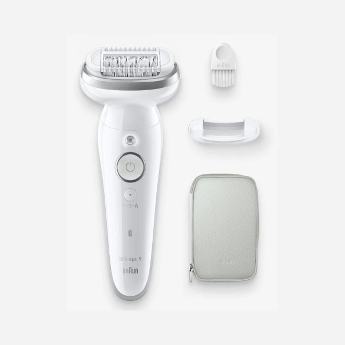Épilateur Braun Silk-épil 9 BR2-225328 Gris/Blanc 40 pinces MicroGrip Wet&Dry Batterie Li-Ion 50min Autonomie Tête flottante Massage - Braun Silk-épil 9 BR2-225328. Couleur du produit: Gris, Blanc, Nombre de pinces: 40 pince(s), Technologie de pinces: MicroGrip. Source d'alimentation: Batterie, Type de batterie: Batterie intégré, Technologie batterie: Lithium-Ion (Li-Ion). Pays d'origine: Allemagne. Largeur: 65 mm, Profondeur: 45 mm, Hauteur: 163 mm. Type d'emballage: Boîte
