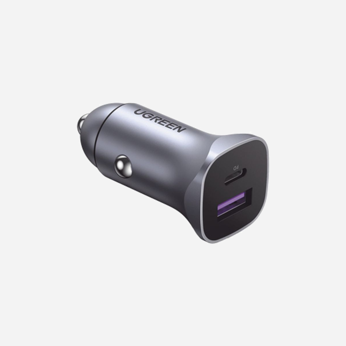 Ugreen 40858 Chargeur Auto Universel Allume-cigare Aluminium 1x USB-A 3.2 Gen 1 + 1x USB-C Power Delivery 3.0 & Quick Charge 3.0 30W 12-24V - Ugreen 40858. Type de chargeur: Auto, Type de source d'alimentation: Allume-cigare, Compatibilité de chargeur: Universel. Tension d'entrée: 12 - 24 V. Quantité de ports USB de type C: 1, Charge rapide, Dispositifs de protection électrique: Surchauffe. Couleur du produit: Aluminium